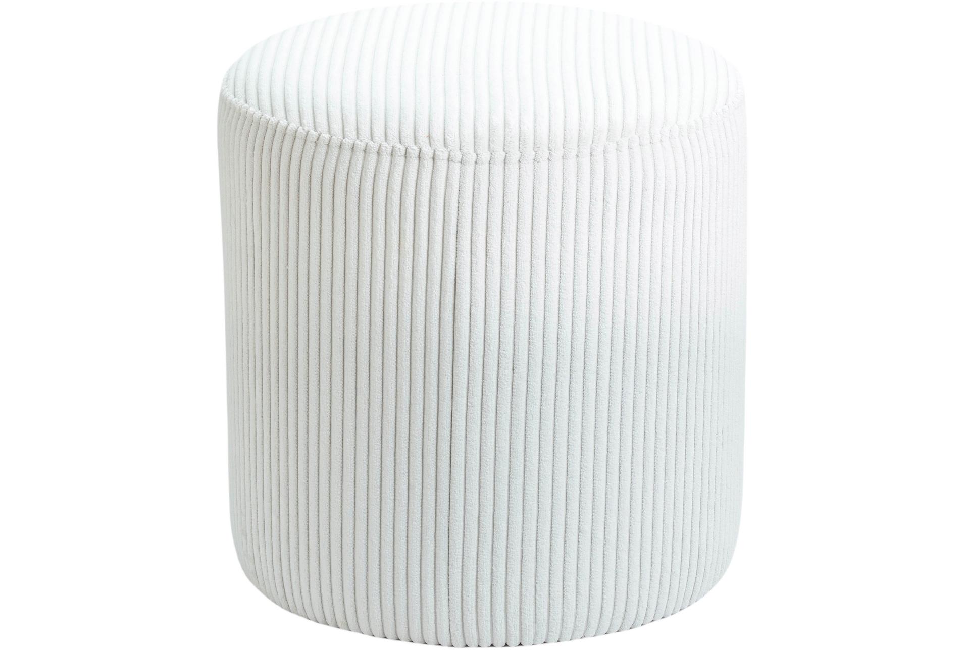 roy cream microsuede fabric upholstered ottoman/stool | round 10 roy cream microsuede fabric upholstered ottoman/stool | round