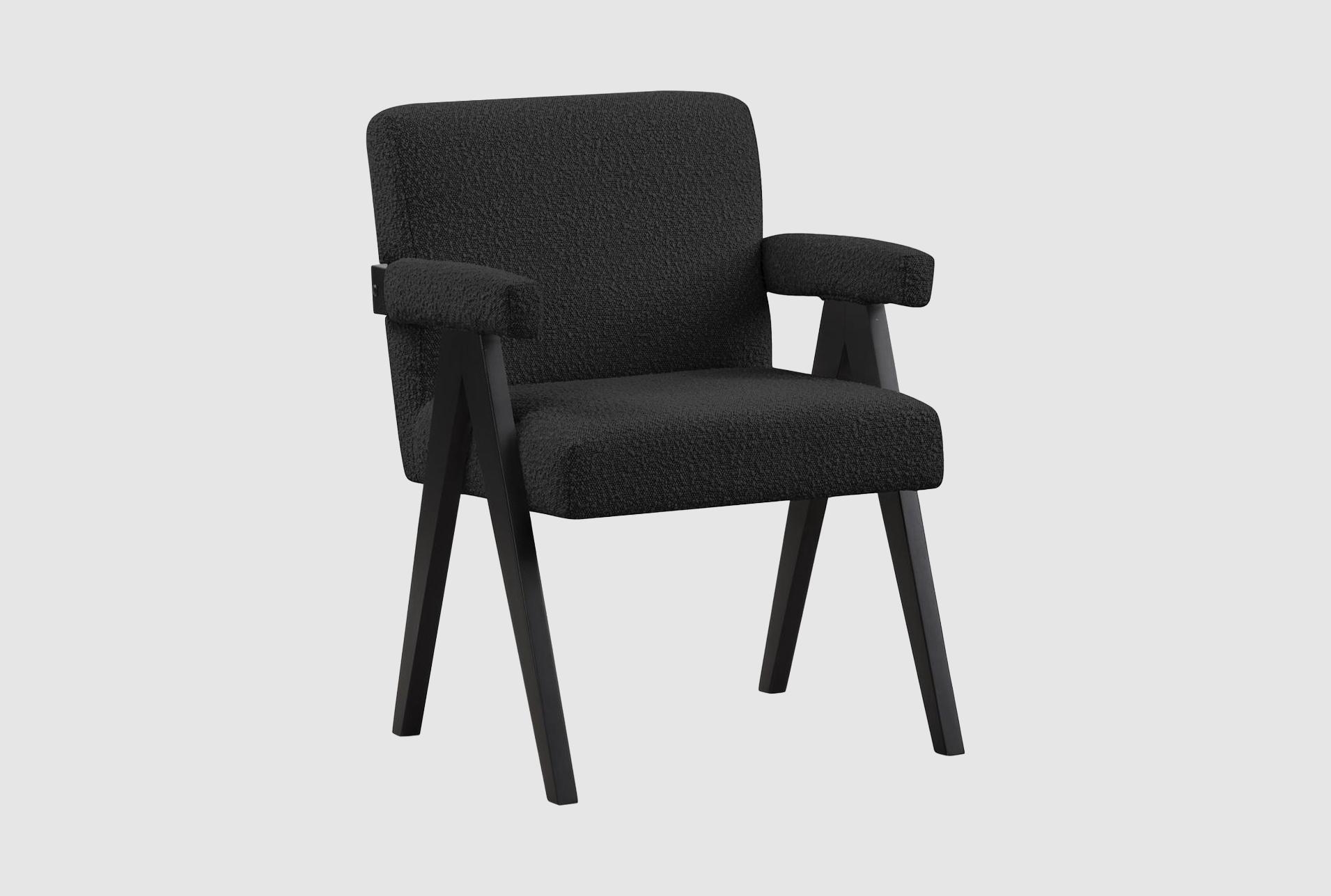 woodloch black boucle fabric accent chair with arms | club 1 woodloch black boucle fabric accent chair with arms | club