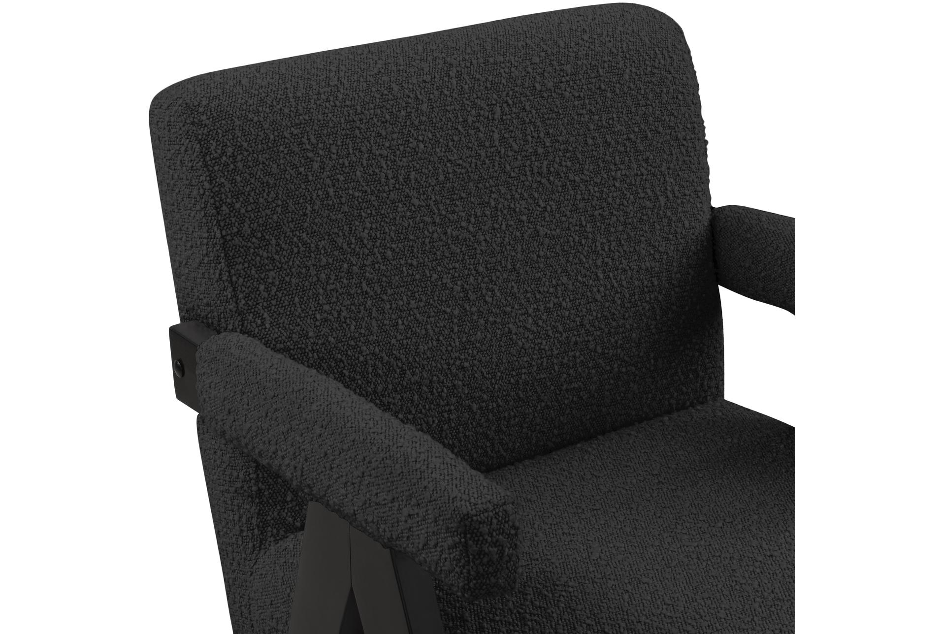 woodloch black boucle fabric accent chair with arms | club 14 woodloch black boucle fabric accent chair with arms | club