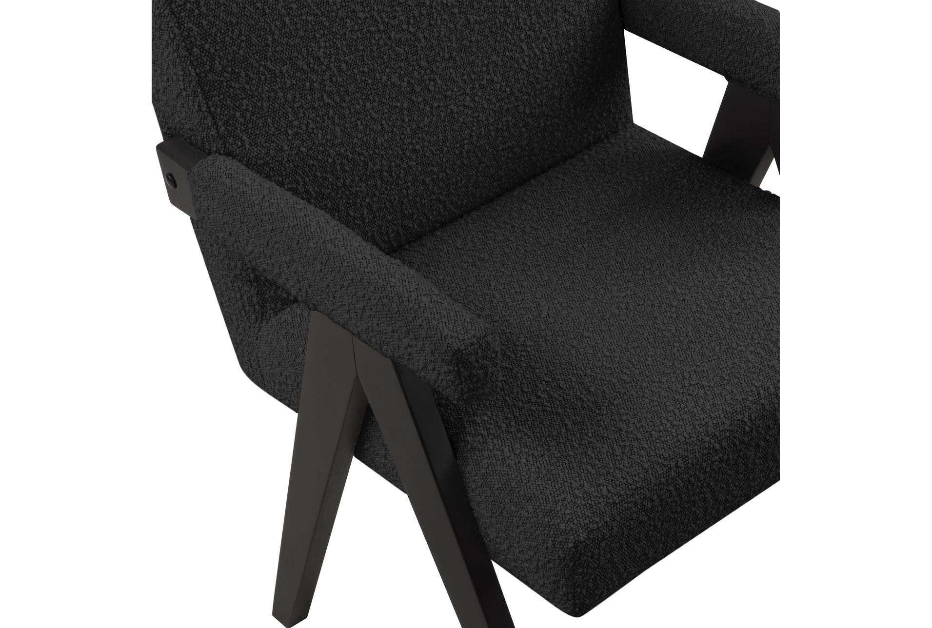 woodloch black boucle fabric accent chair with arms | club 15 woodloch black boucle fabric accent chair with arms | club