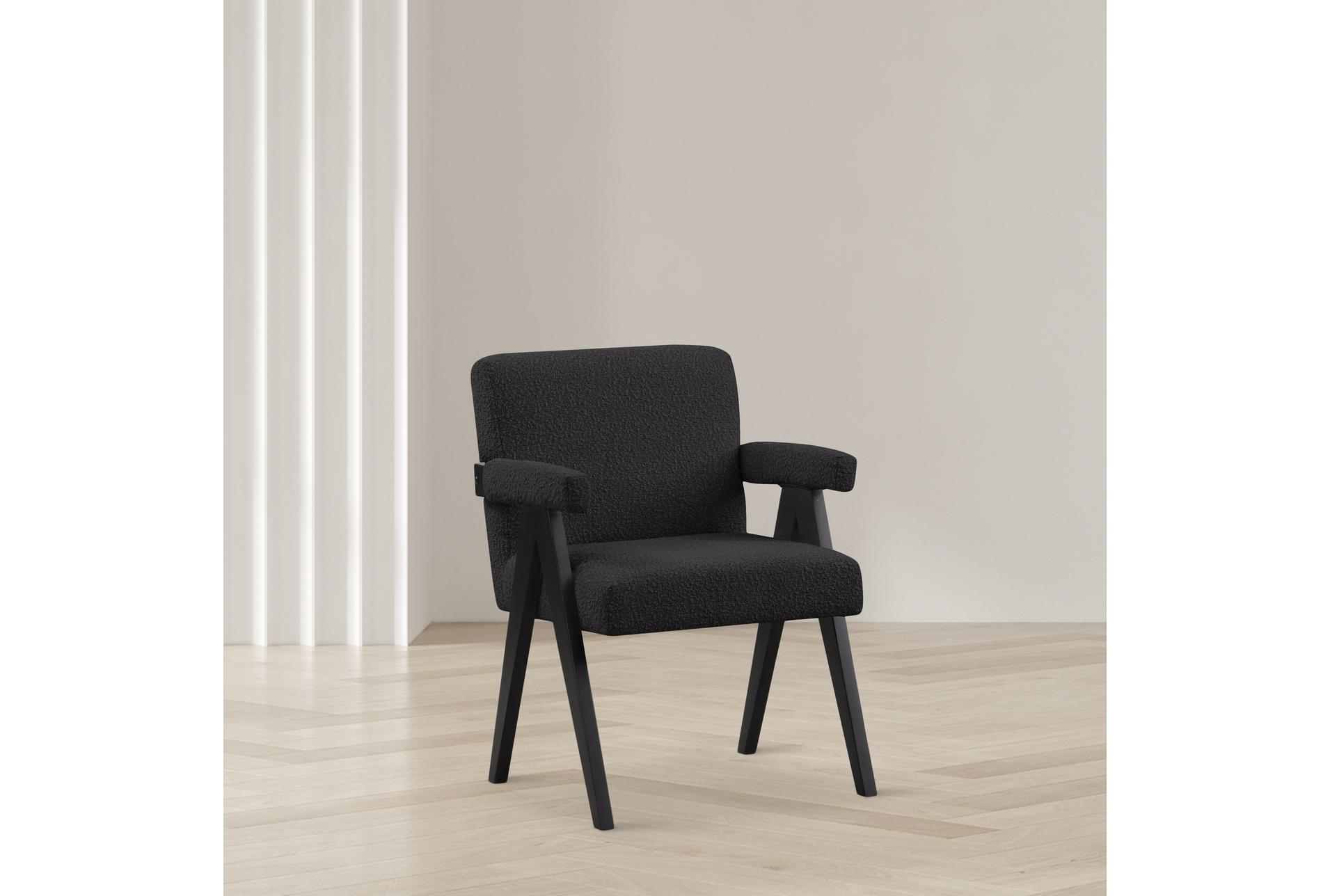 woodloch black boucle fabric accent chair with arms | club 18 woodloch black boucle fabric accent chair with arms | club