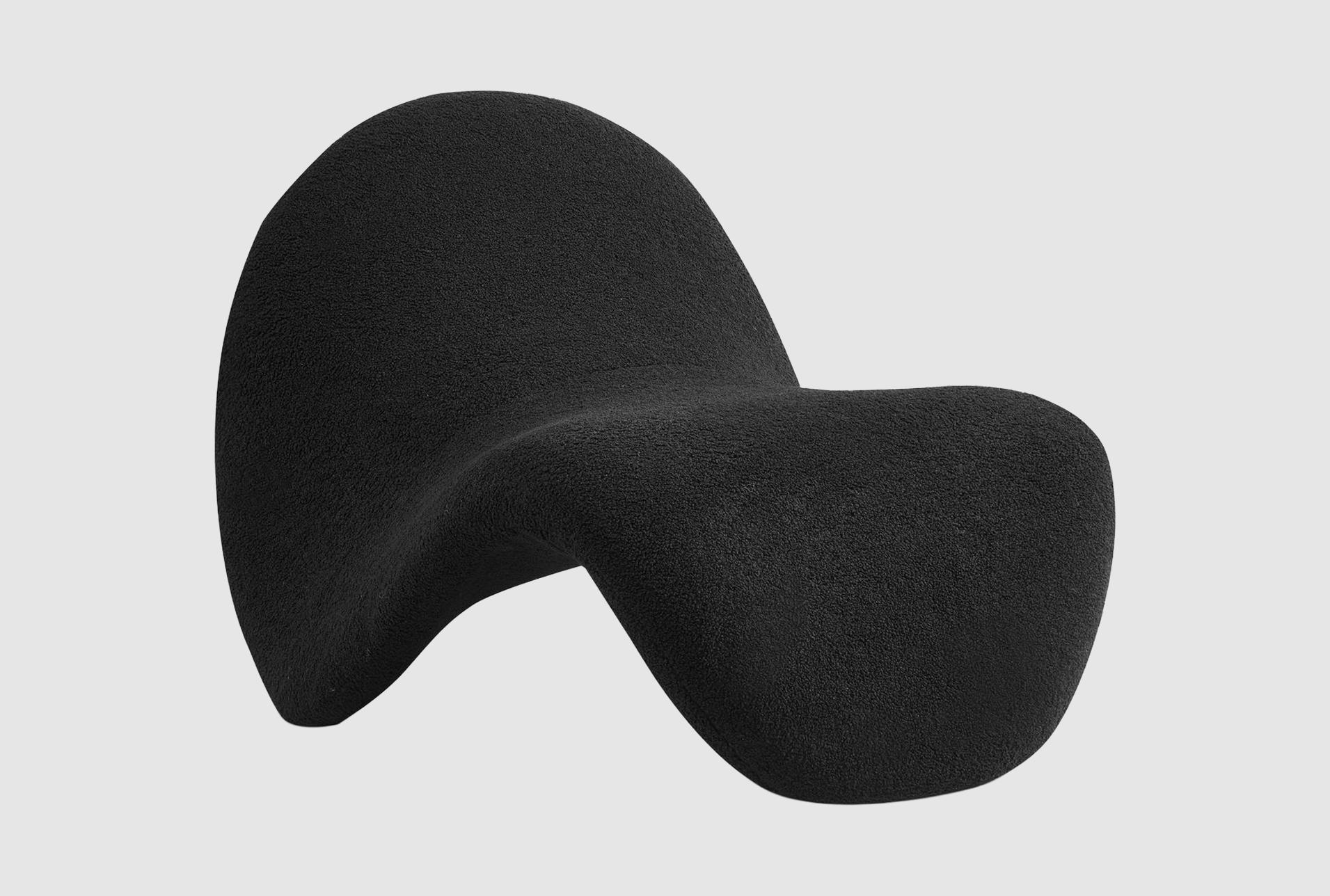 theodore black fur accent chair | fabric