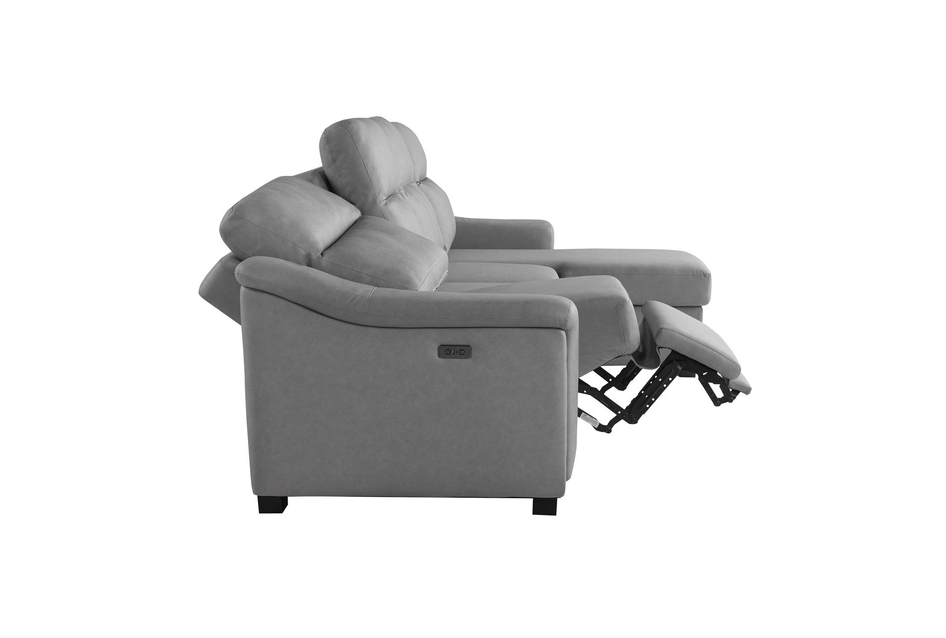 prescott grey vegan leather 139" 3 piece convertible futon sleeper sectional with right arm facing storage chaise & usb 16 prescott grey vegan leather 139" 3 piece convertible futon sleeper sectional with right arm facing storage chaise & usb