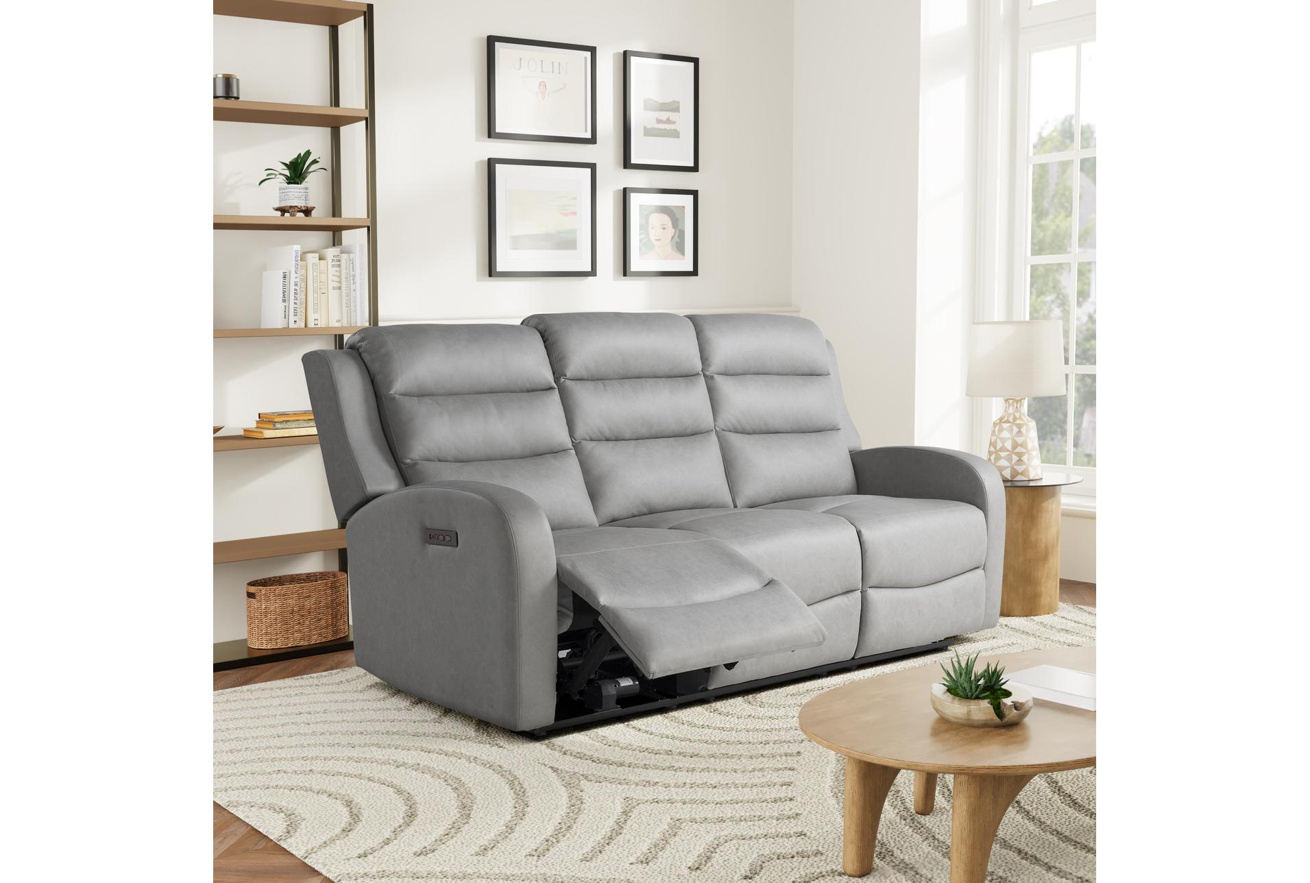 aragon grey 77" power reclining sofa with adjustable headrests & usb | fabric 18 aragon grey 77" power reclining sofa with adjustable headrests & usb | fabric