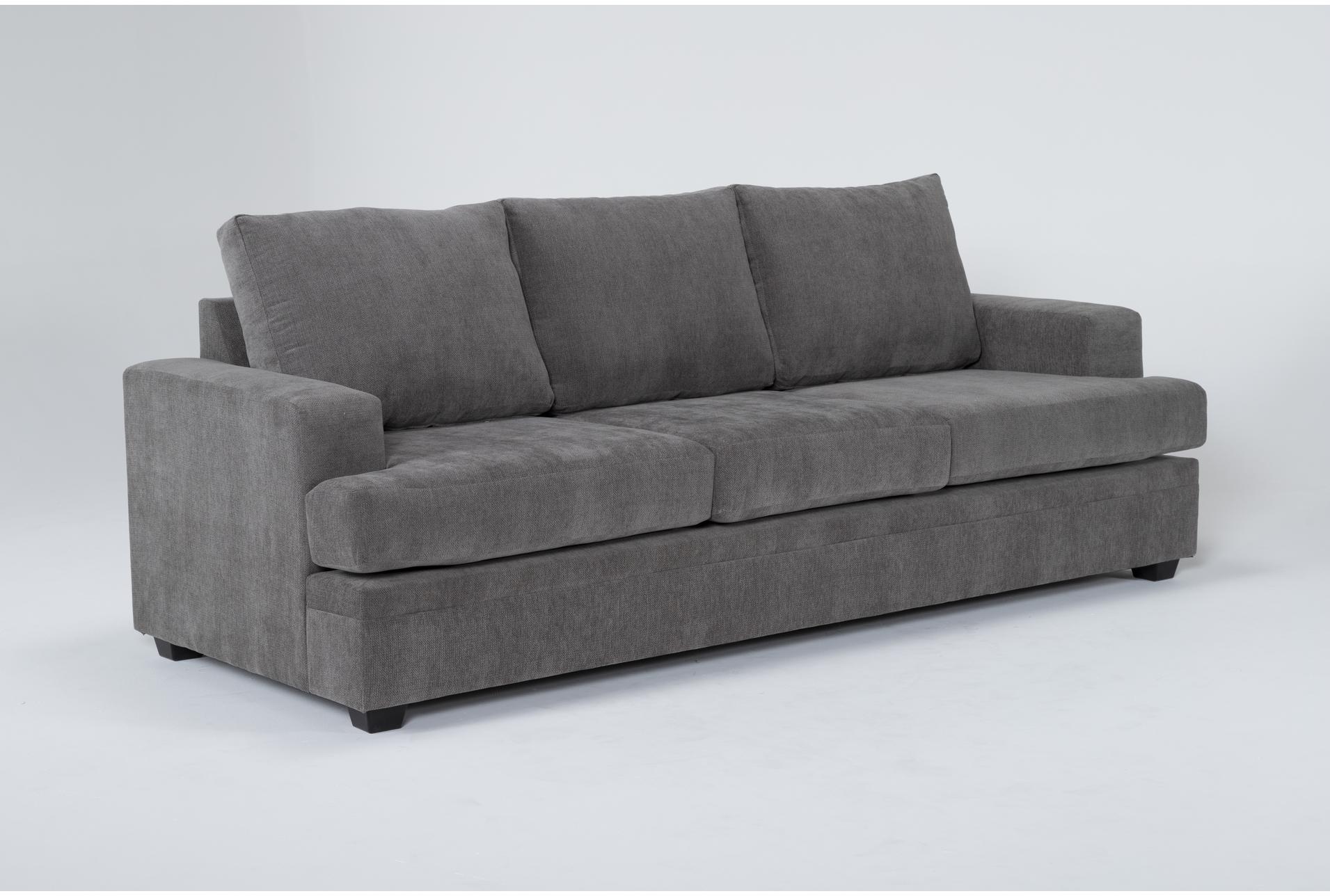 bonaterra charcoal grey fabric 97" sofa | track arms | loose reversible back 7 bonaterra charcoal grey fabric 97" sofa | track arms | loose reversible back