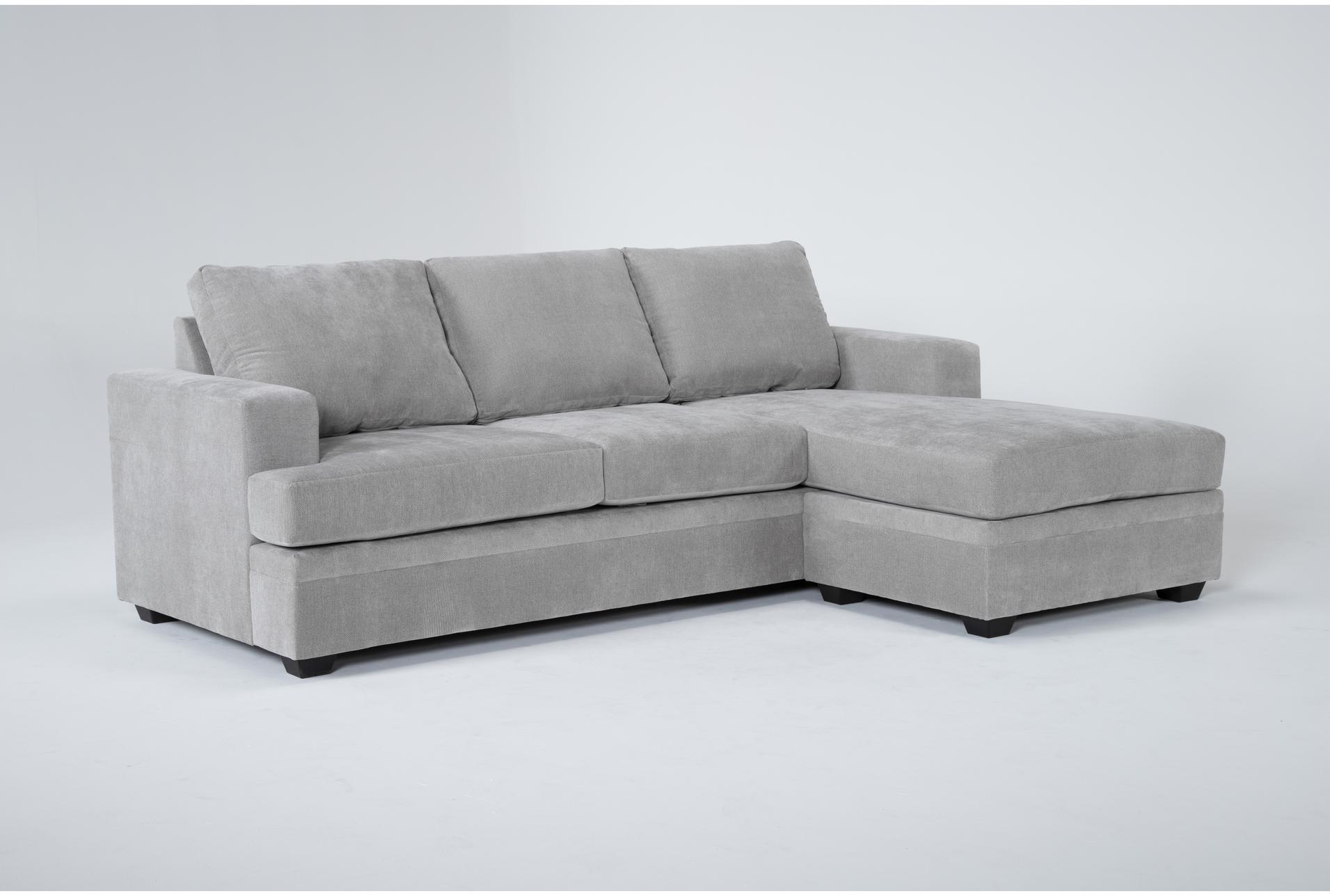 bonaterra dove grey fabric 97" sofa with reversible chaise | track arms | loose reversible back 1 bonaterra dove grey fabric 97" sofa with reversible chaise | track arms | loose reversible back
