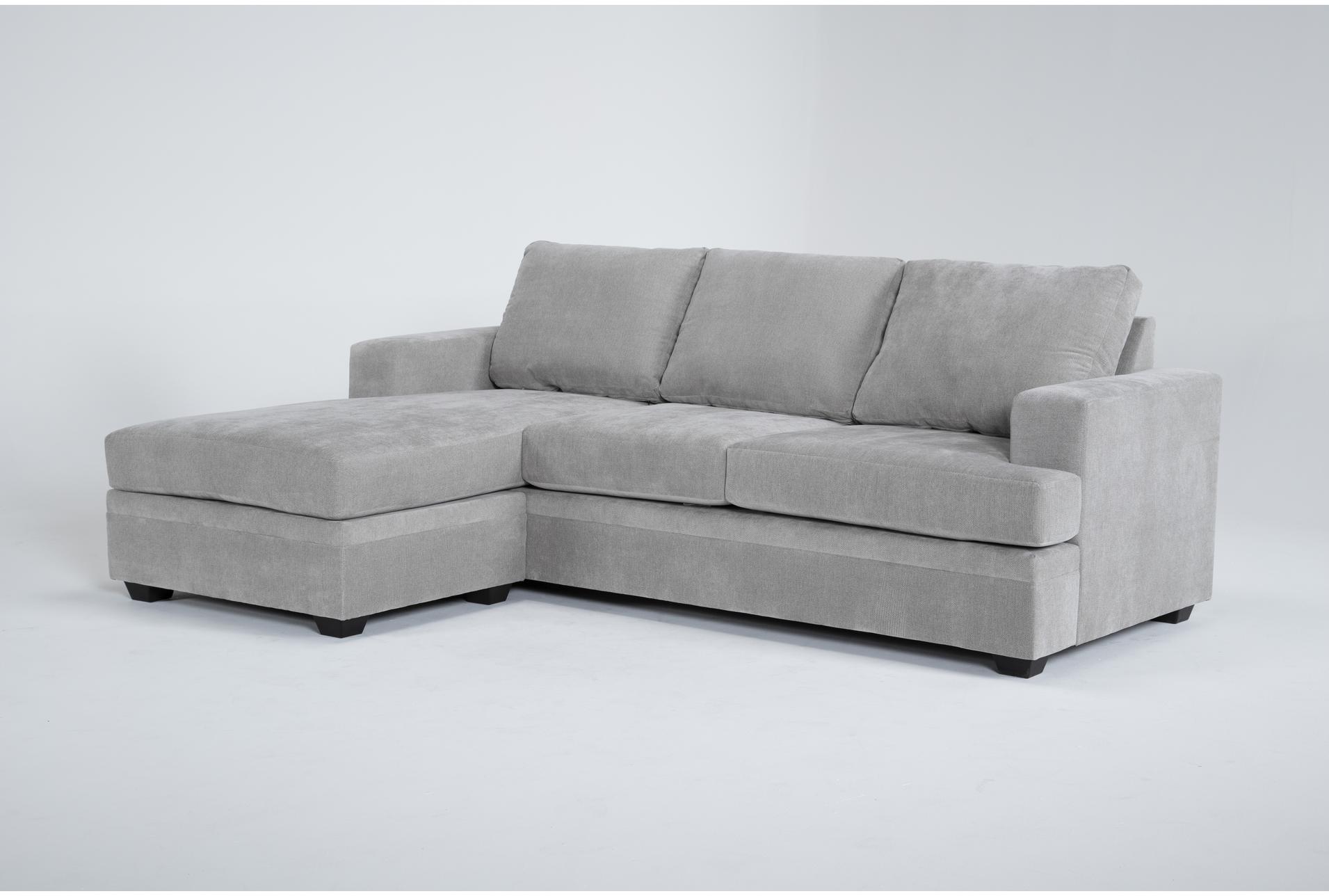 bonaterra dove grey fabric 97" sofa with reversible chaise | track arms | loose reversible back 8 bonaterra dove grey fabric 97" sofa with reversible chaise | track arms | loose reversible back