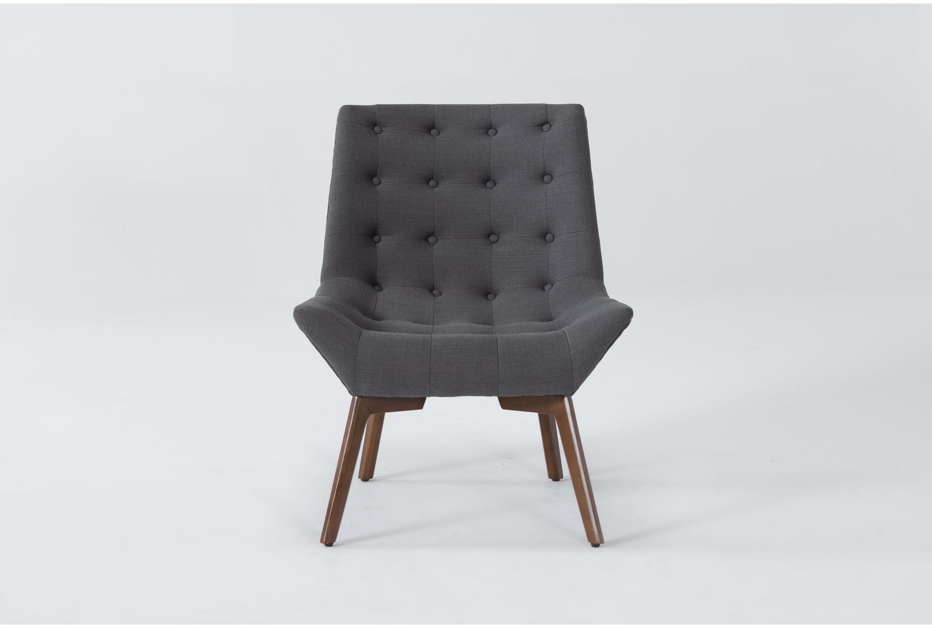 shelly charcoal grey fabric tufted chair with coffee legs | high performance fabric | reading | solid | curved | armless 1 shelly charcoal grey fabric tufted chair with coffee legs | high performance fabric | reading | solid | curved | armless