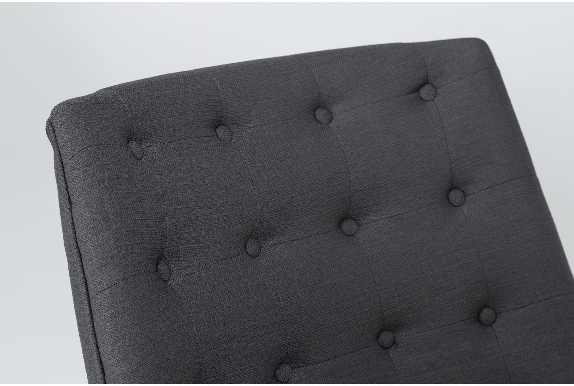 shelly charcoal grey fabric tufted chair with coffee legs | high performance fabric | reading | solid | curved | armless 10 shelly charcoal grey fabric tufted chair with coffee legs | high performance fabric | reading | solid | curved | armless