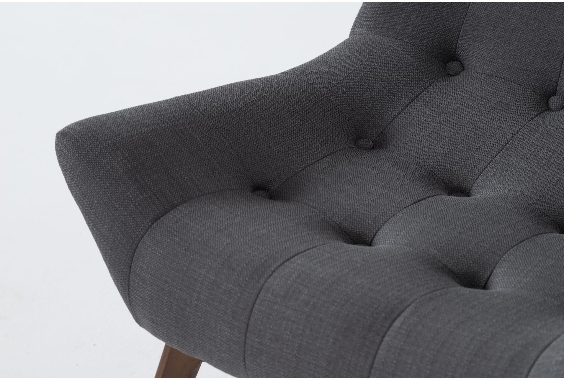 shelly charcoal grey fabric tufted chair with coffee legs | high performance fabric | reading | solid | curved | armless 11 shelly charcoal grey fabric tufted chair with coffee legs | high performance fabric | reading | solid | curved | armless