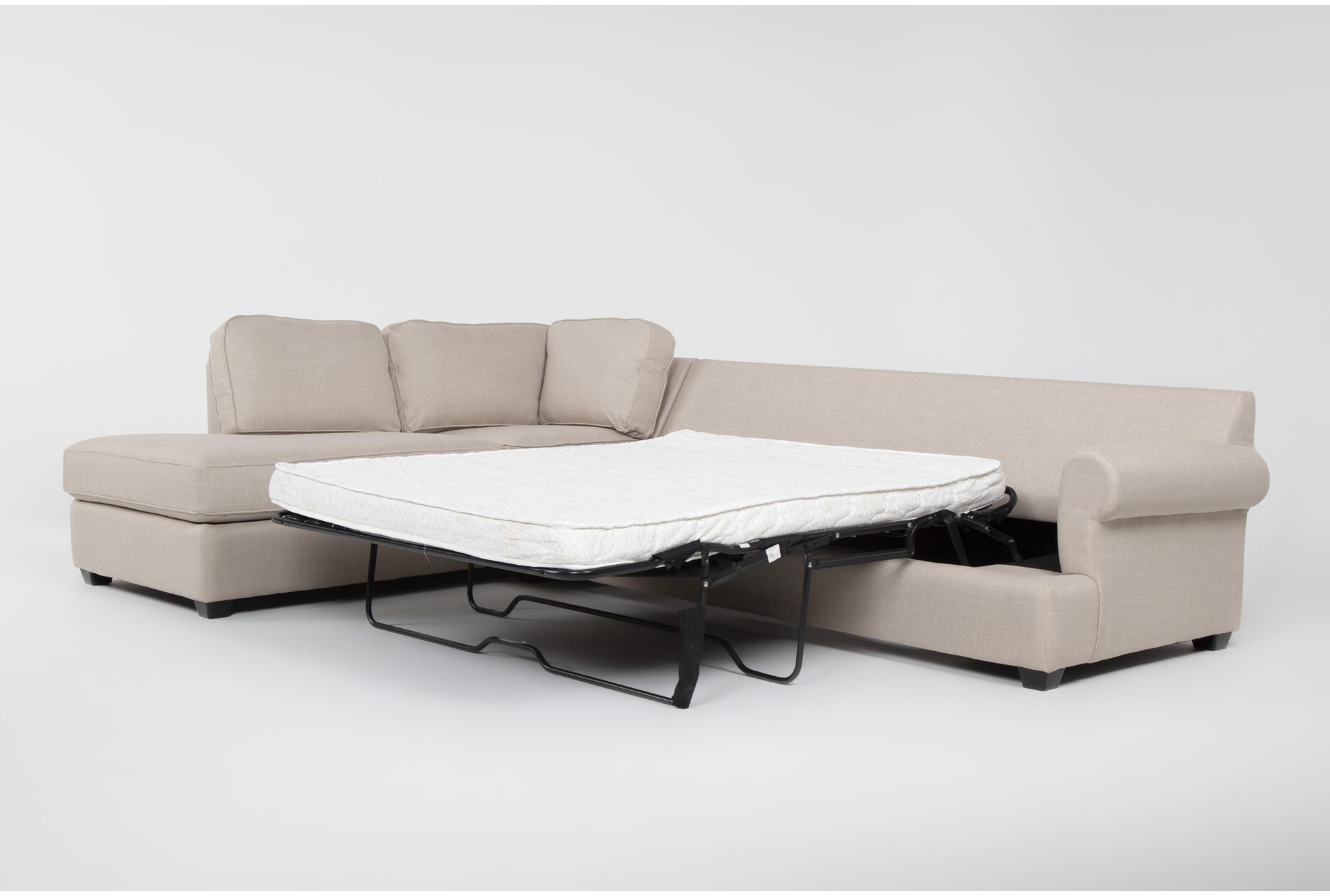 hampstead ii linen 140" 2 piece sectional with right arm facing sleeper sofa + left arm facing corner chaise & ottoman 10 hampstead ii linen 140" 2 piece sectional with right arm facing sleeper sofa + left arm facing corner chaise & ottoman
