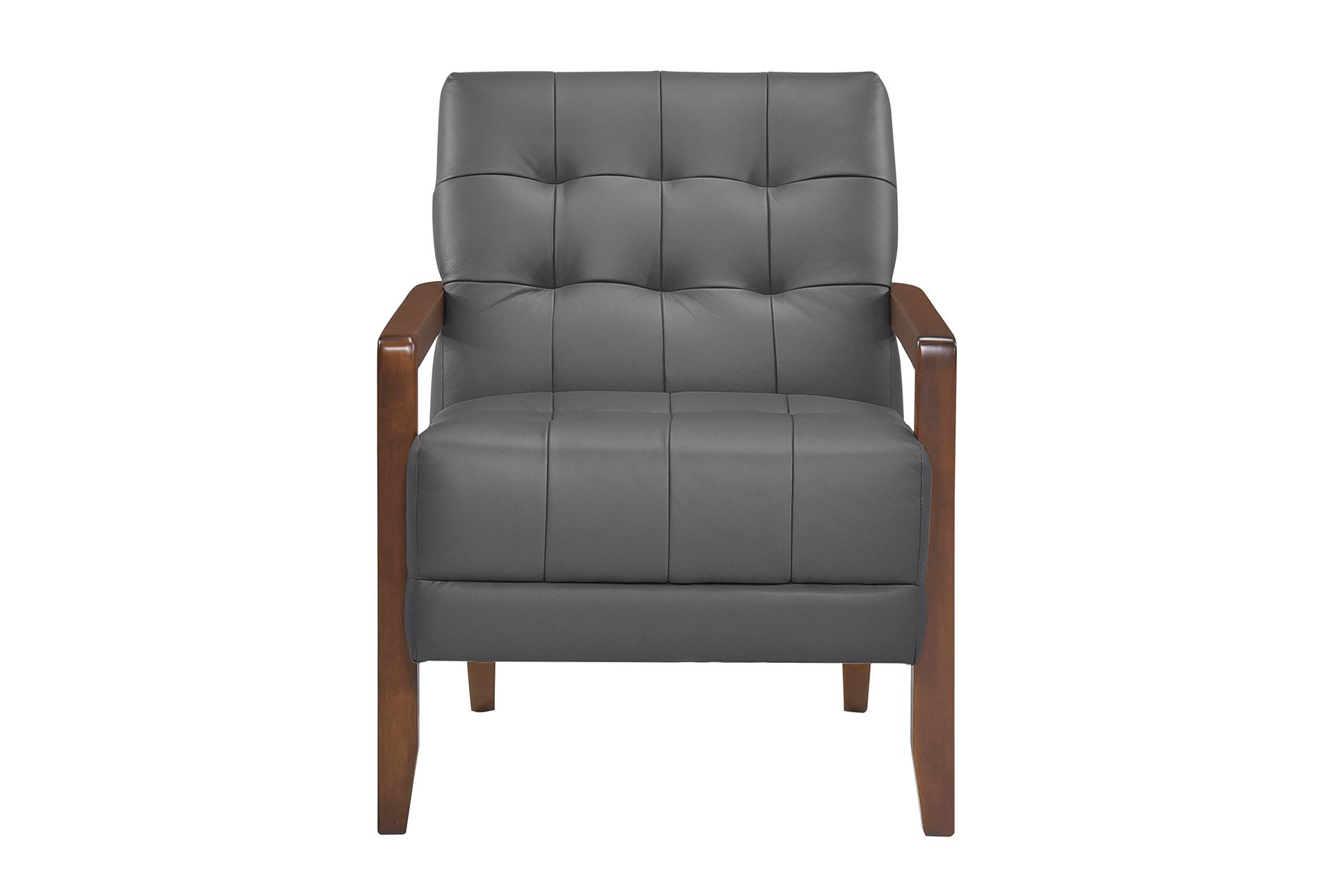 tonier dark grey wood accent arm chair with walnut finish | solid | 100% leather | with arms | club 12 tonier dark grey wood accent arm chair with walnut finish | solid | 100% leather | with arms | club