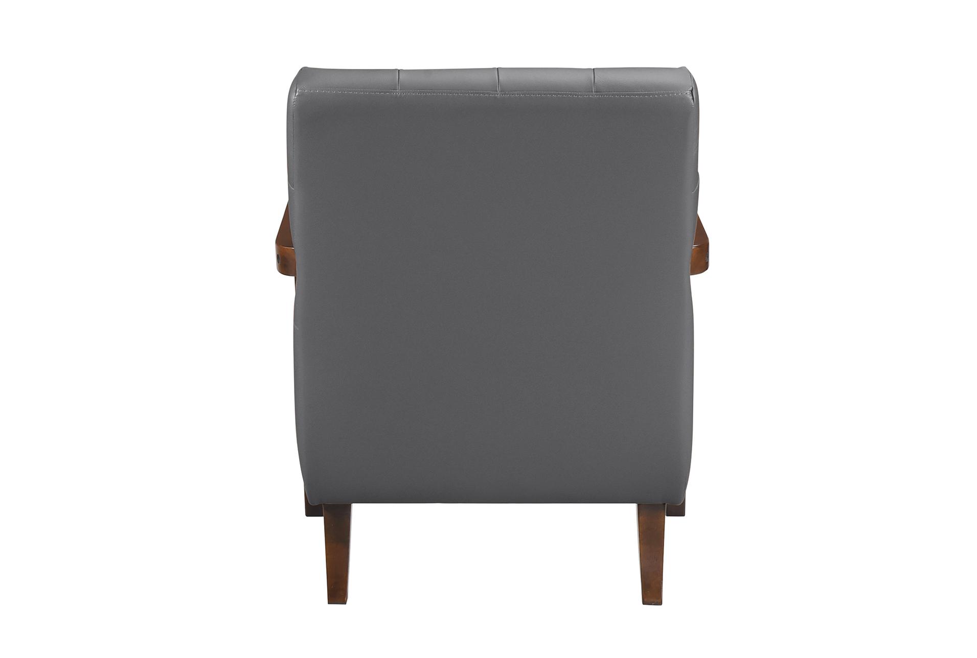tonier dark grey wood accent arm chair with walnut finish | solid | 100% leather | with arms | club 14 tonier dark grey wood accent arm chair with walnut finish | solid | 100% leather | with arms | club
