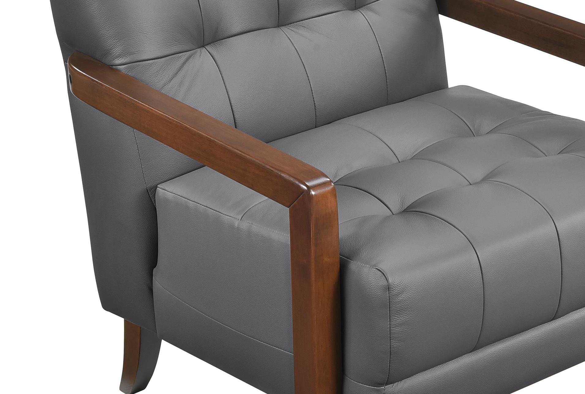 tonier dark grey wood accent arm chair with walnut finish | solid | 100% leather | with arms | club 16 tonier dark grey wood accent arm chair with walnut finish | solid | 100% leather | with arms | club