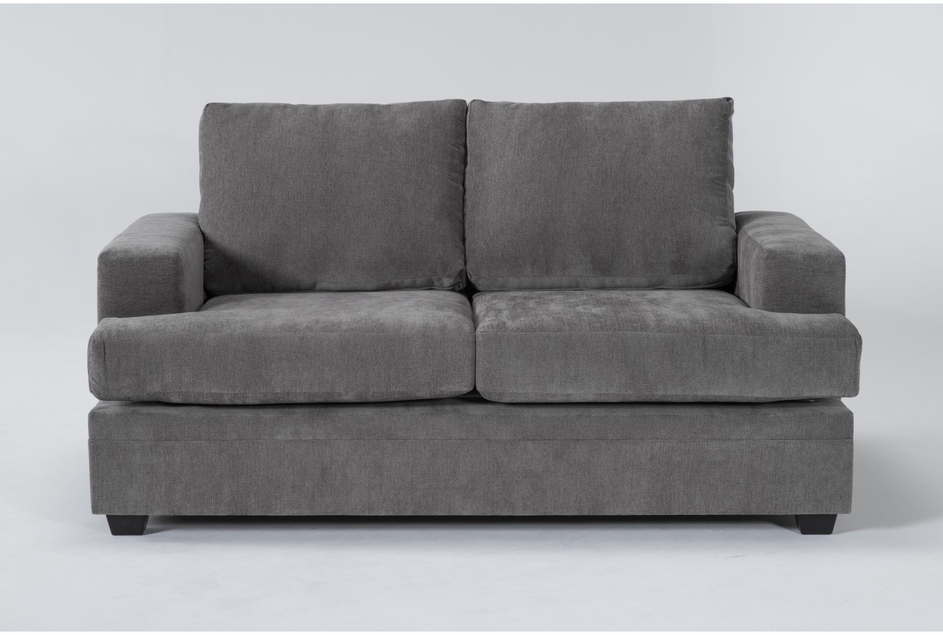 bonaterra charcoal grey fabric 70" loveseat | track arms | loose reversible back 1 bonaterra charcoal grey fabric 70" loveseat | track arms | loose reversible back