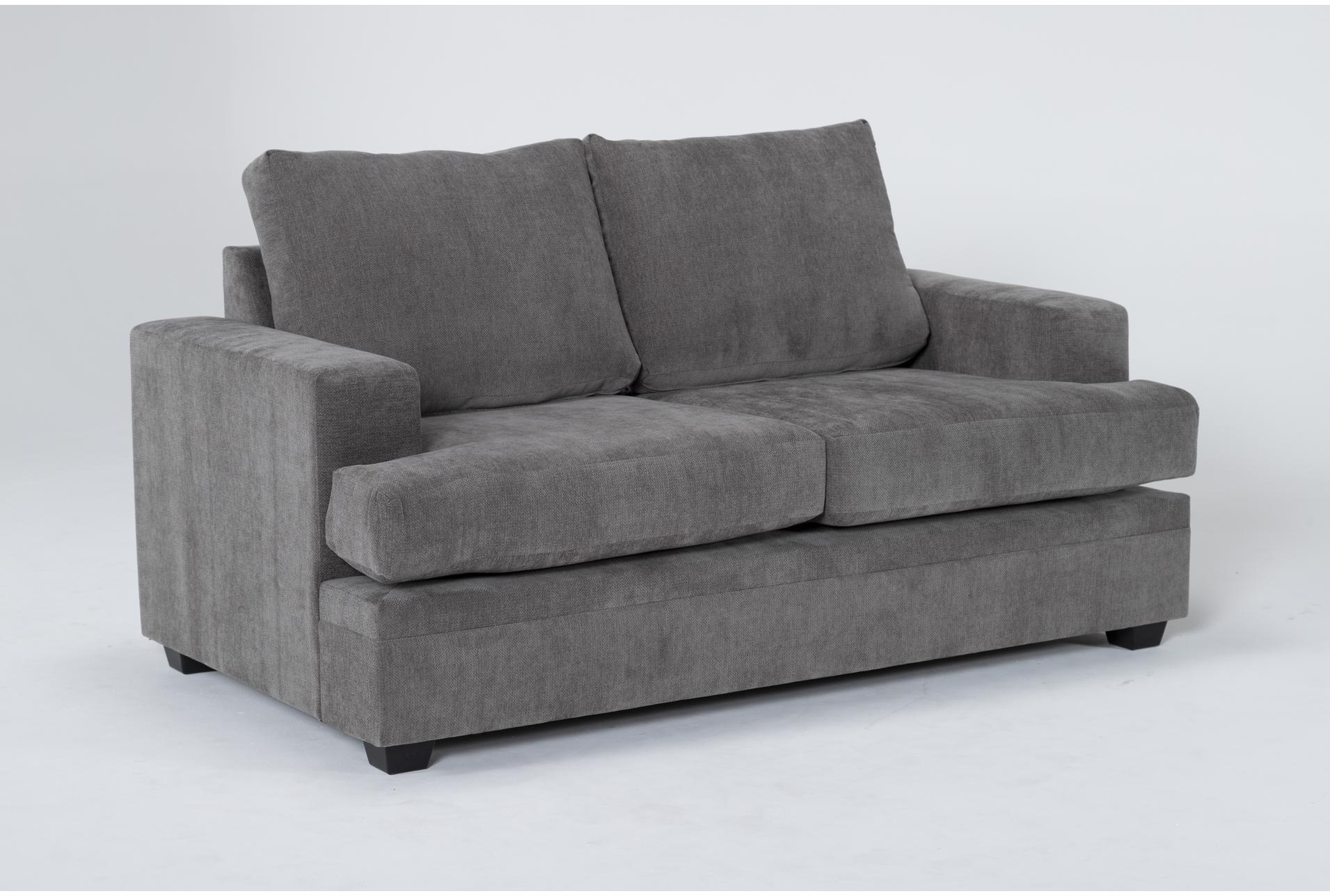 bonaterra charcoal grey fabric 70" loveseat | track arms | loose reversible back 7 bonaterra charcoal grey fabric 70" loveseat | track arms | loose reversible back