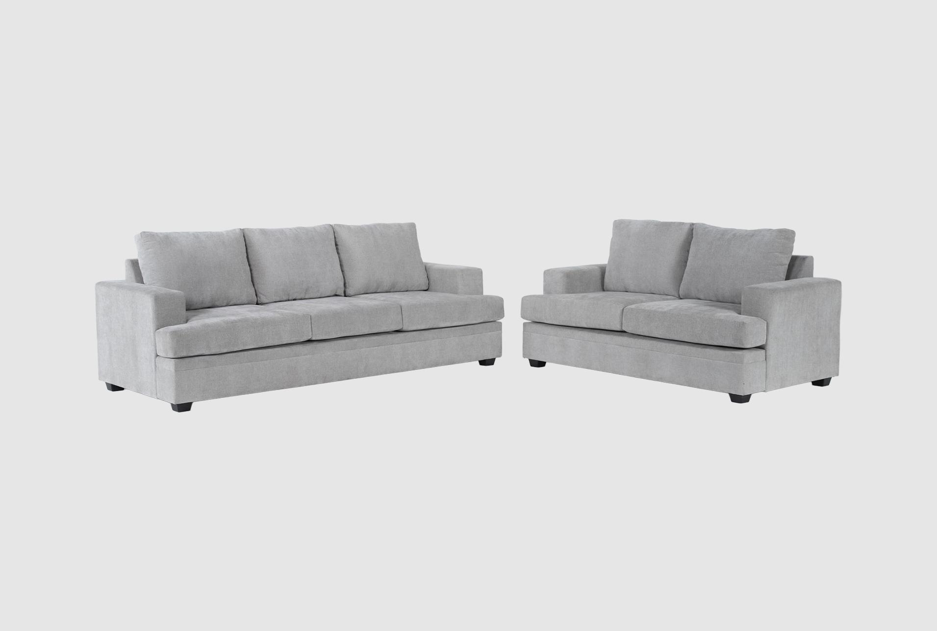 bonaterra dove grey fabric 2 piece sofa & loveseat set 1 bonaterra dove grey fabric 2 piece sofa & loveseat set