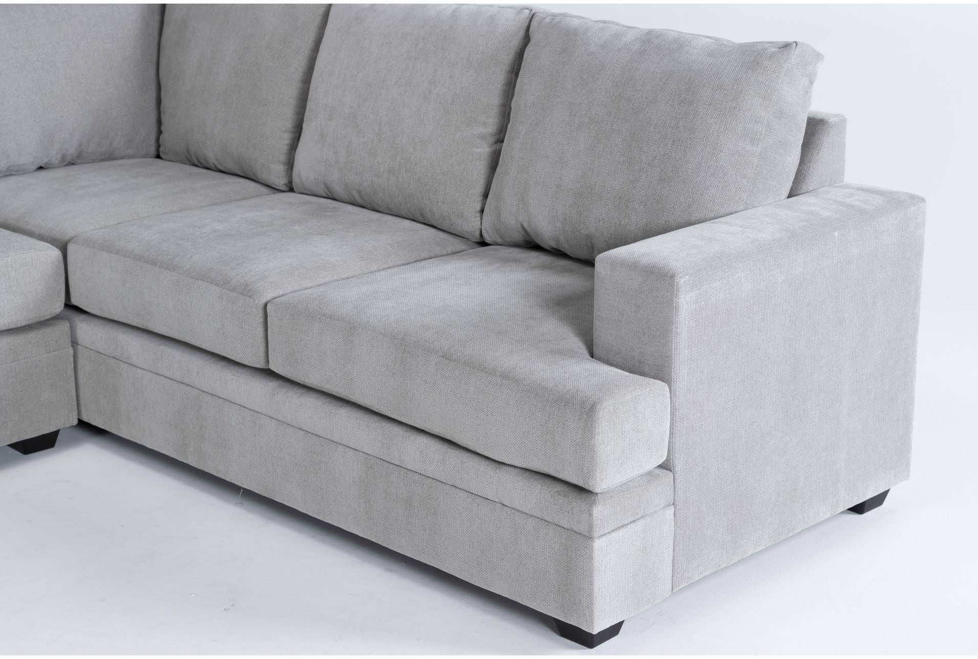 bonaterra dove grey fabric 127" 2 piece l-shaped sectional with left arm facing queen memory foam sleeper sofa bed | track arms 9 bonaterra dove grey fabric 127" 2 piece l-shaped sectional with left arm facing queen memory foam sleeper sofa bed | track arms
