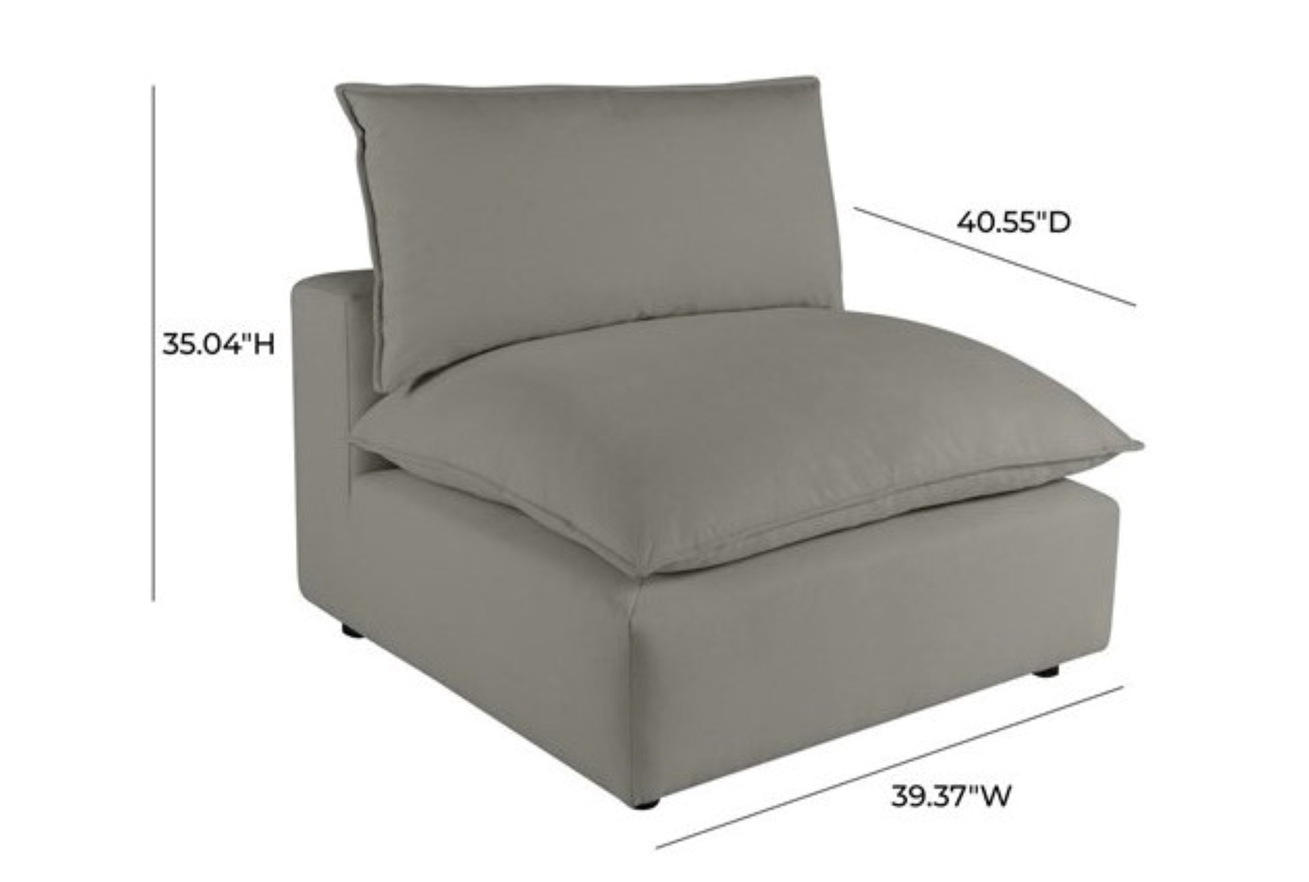 sutton slate grey fabric armless chair | solid | lounge 8 sutton slate grey fabric armless chair | solid | lounge