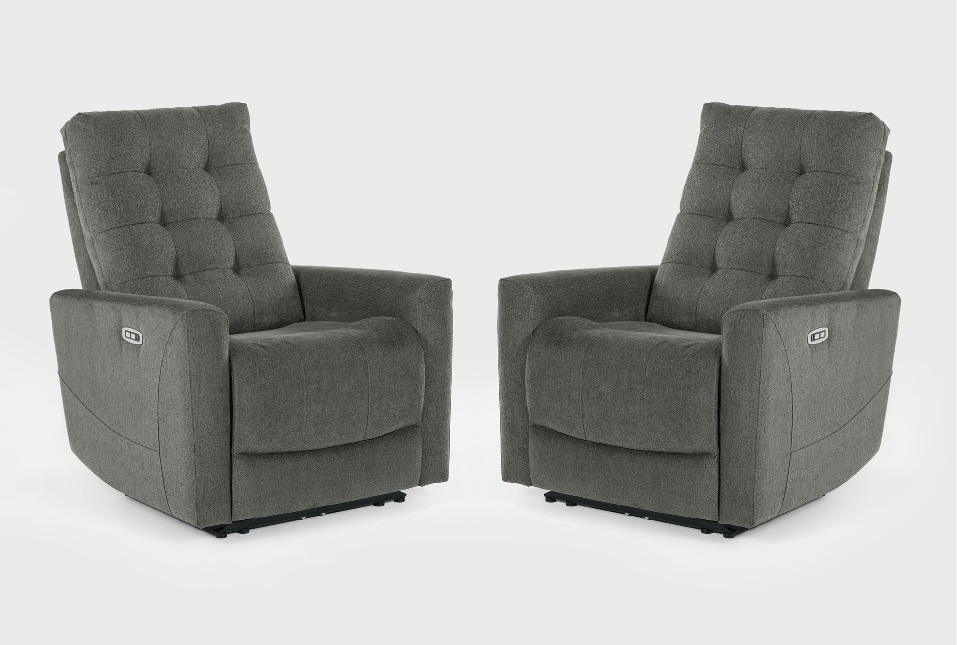 ansel grey fabric 33" power recliner with usb set of 2 1 ansel grey fabric 33" power recliner with usb set of 2