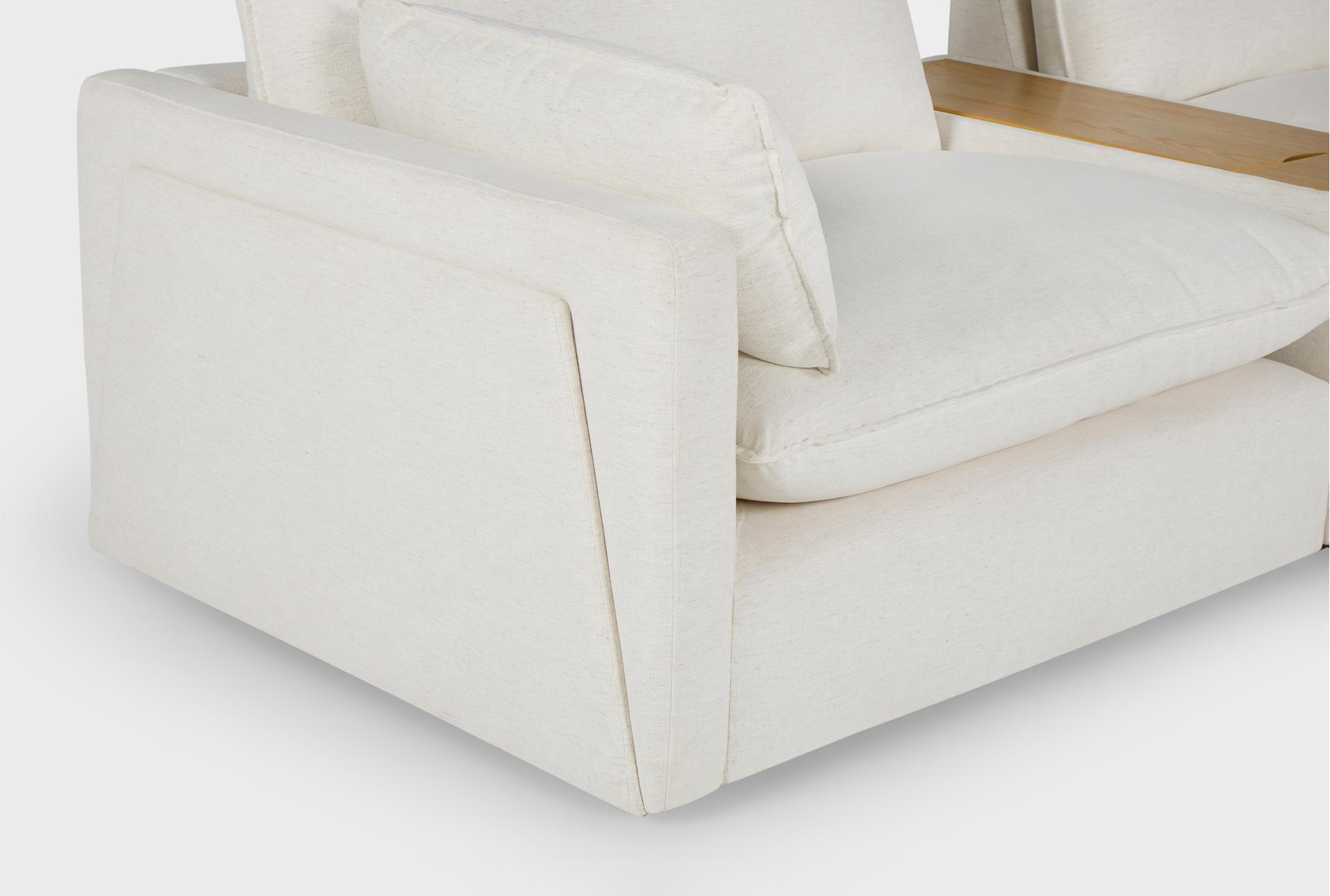getaway 6 piece sectional with console & right arm facing bumper ottoman | featuring crypton performance 27 getaway 6 piece sectional with console & right arm facing bumper ottoman | featuring crypton performance