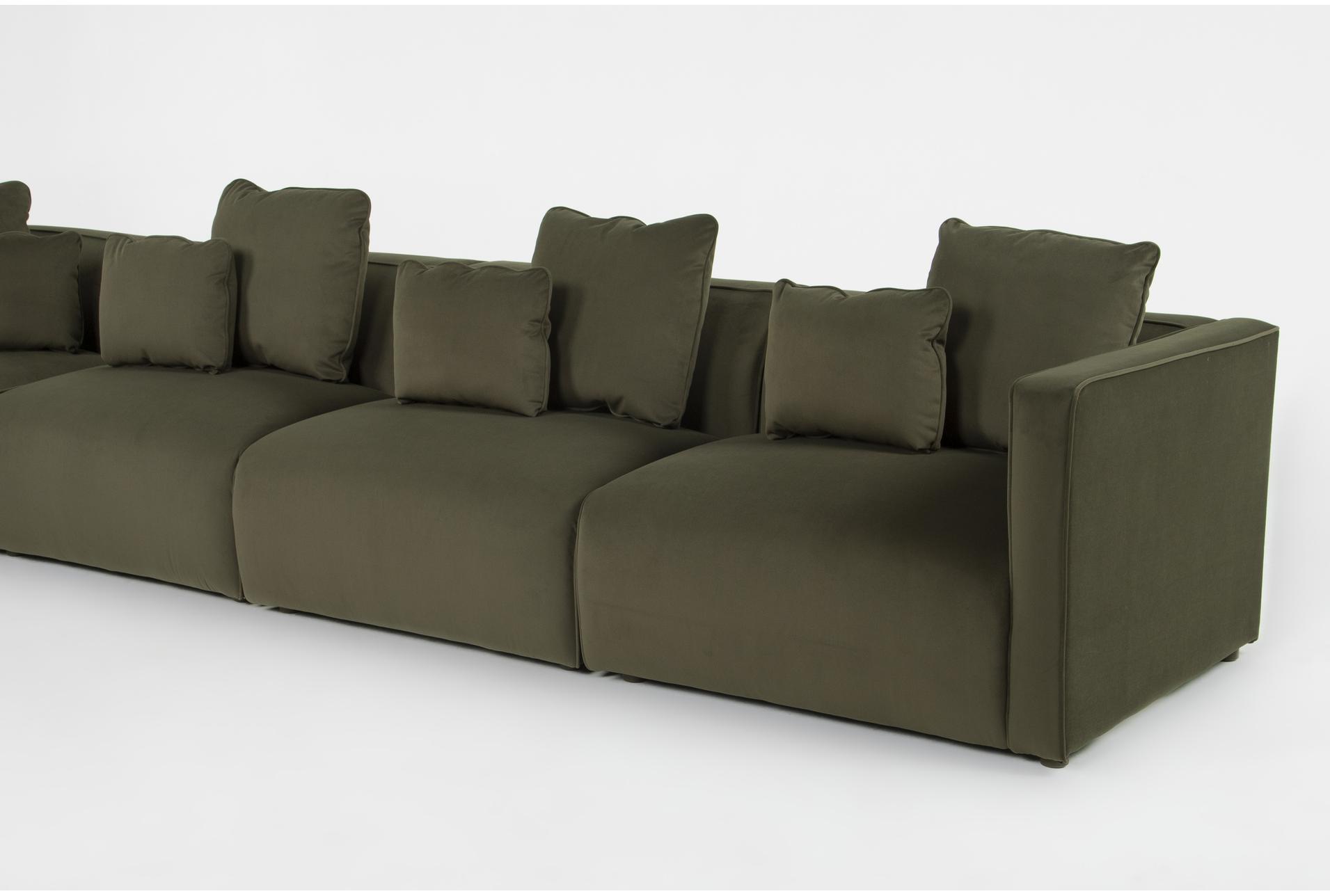 tao olive green velvet 152" 6 piece modular sectional 11 tao olive green velvet 152" 6 piece modular sectional