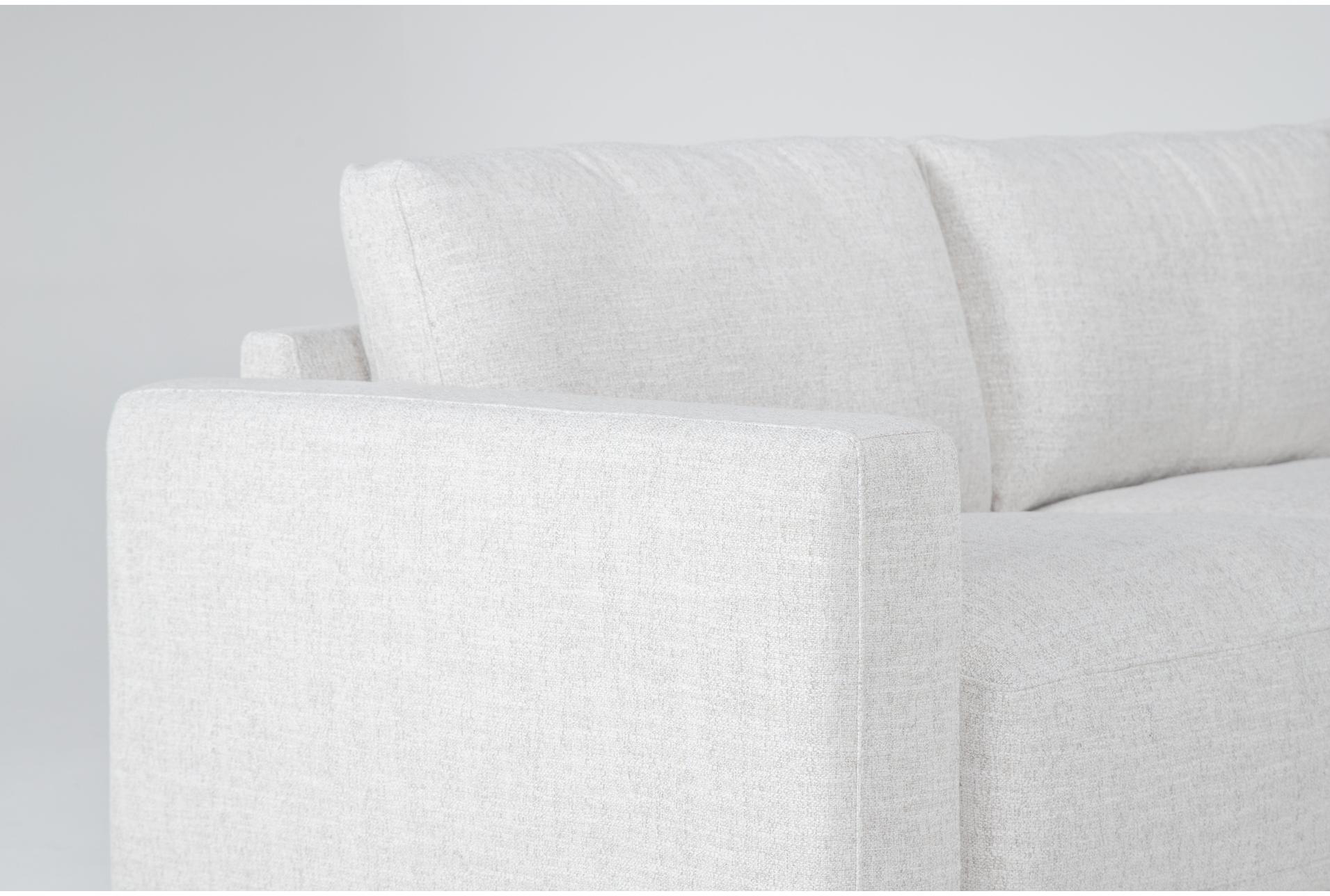 dreanna white fabric 114" 2 piece sectional with right arm facing chaise | track arms | modular 7 dreanna white fabric 114" 2 piece sectional with right arm facing chaise | track arms | modular