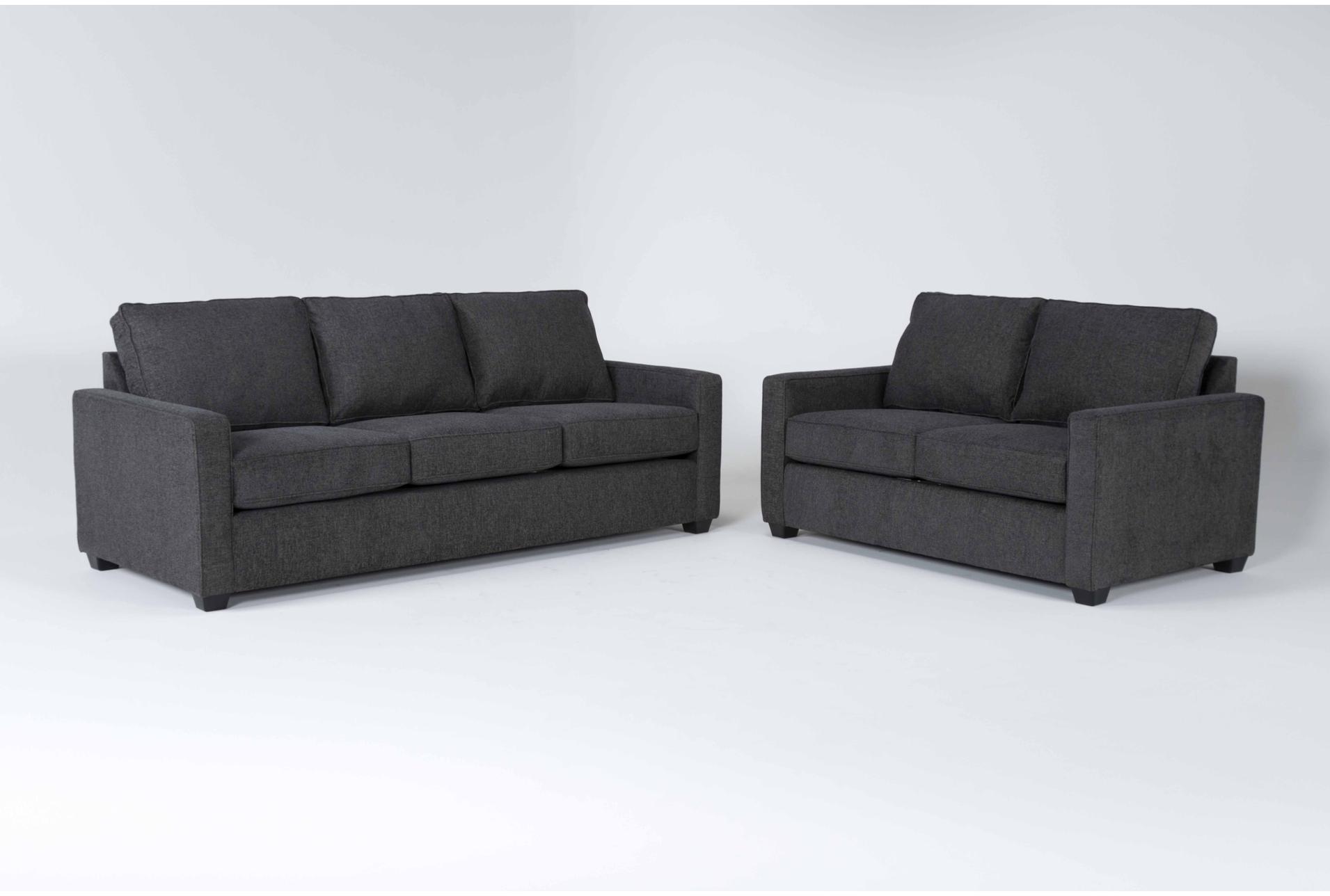 mathers slate grey fabric 2 piece sofa & loveseat set 1 mathers slate grey fabric 2 piece sofa & loveseat set