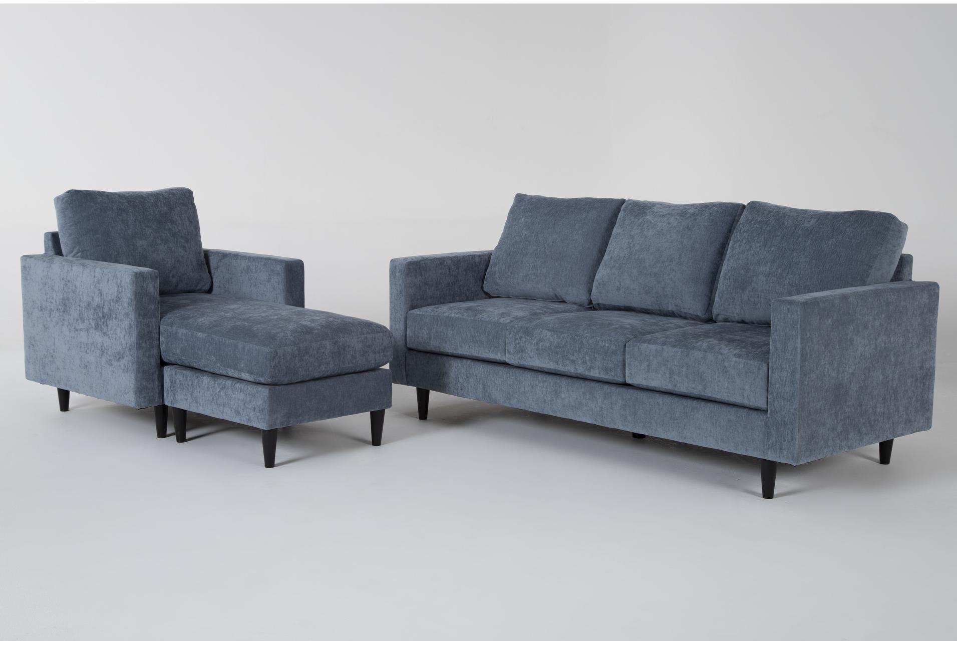 bradley denim blue fabric modern 2 piece sofa & chaise set 1 bradley denim blue fabric modern 2 piece sofa & chaise set
