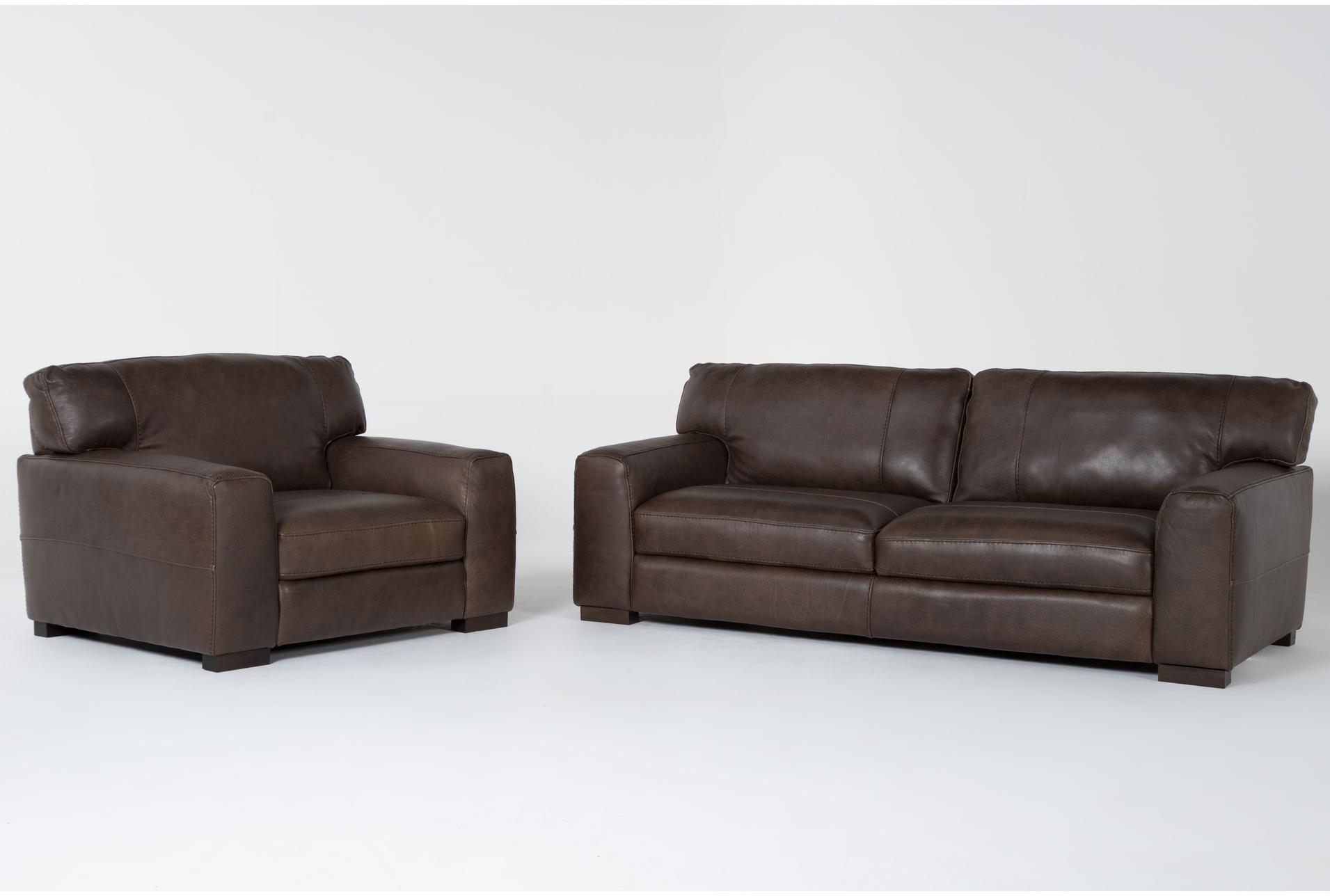 benjamin brown 100% top grain italian leather 2 piece sofa & arm chair set 1 benjamin brown 100% top grain italian leather 2 piece sofa & arm chair set