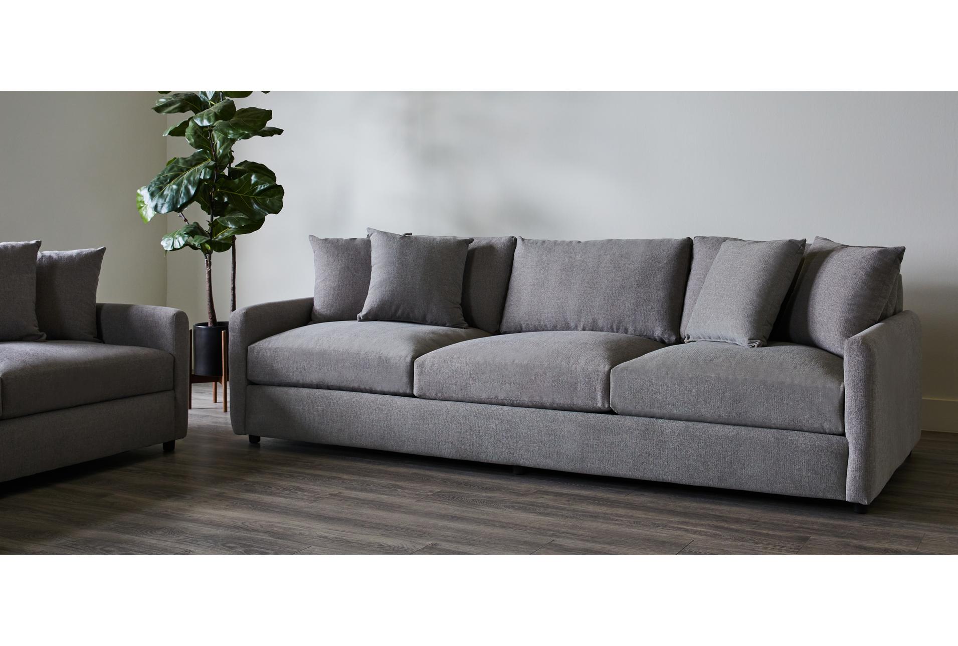 lars 104" grey fabric sofa 12 lars 104" grey fabric sofa