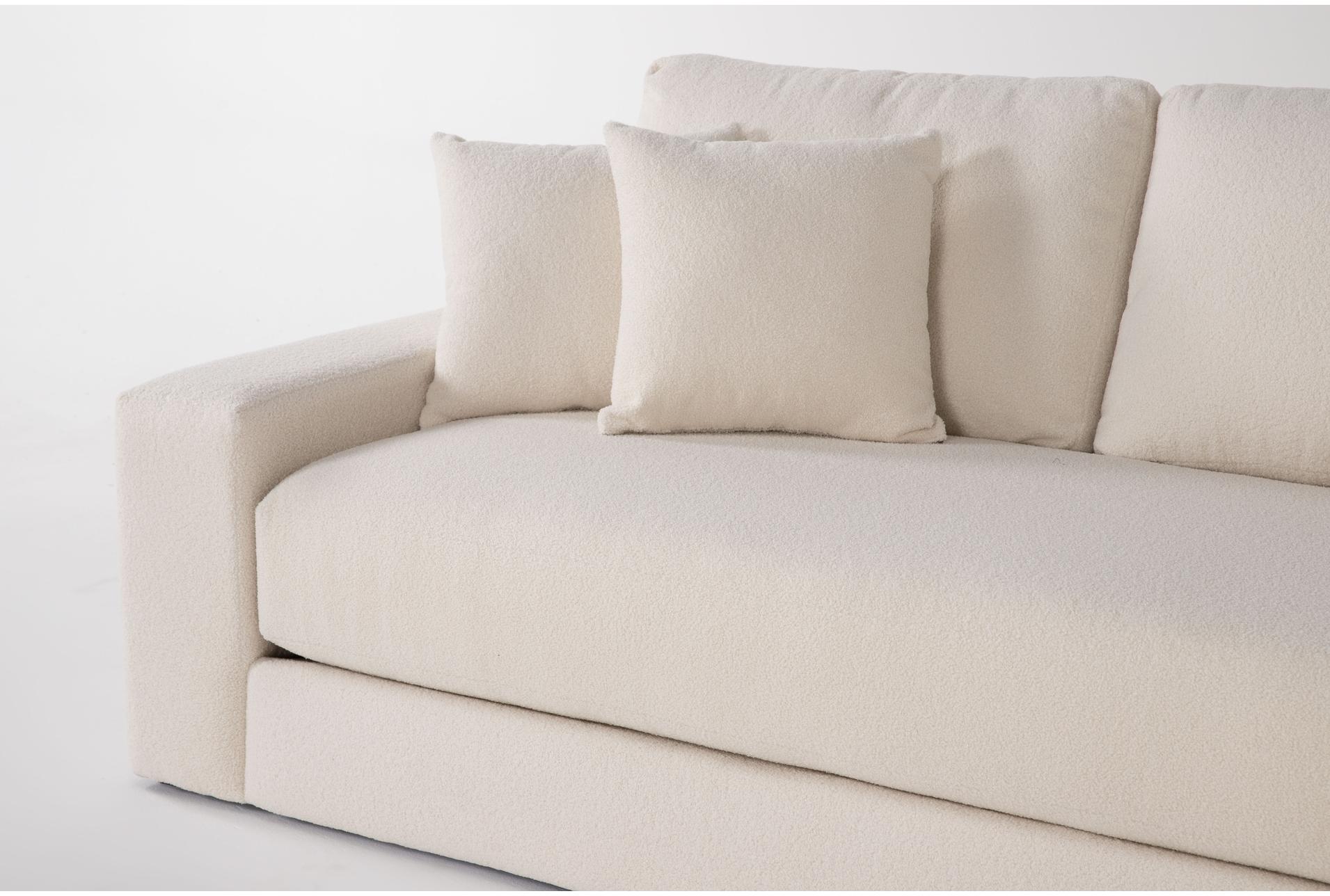 sawyer ii 168" white beige boucle fabric 4 piece sectional with right arm facing oversized chaise | reversible 9 sawyer ii 168" white beige boucle fabric 4 piece sectional with right arm facing oversized chaise | reversible