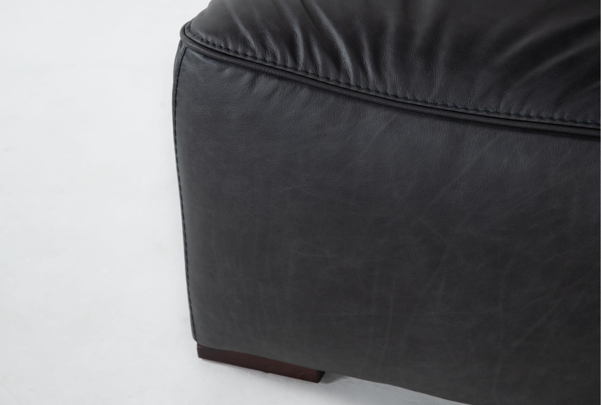burton dark grey/black leather 91" armless sofa 9 burton dark grey/black leather 91" armless sofa