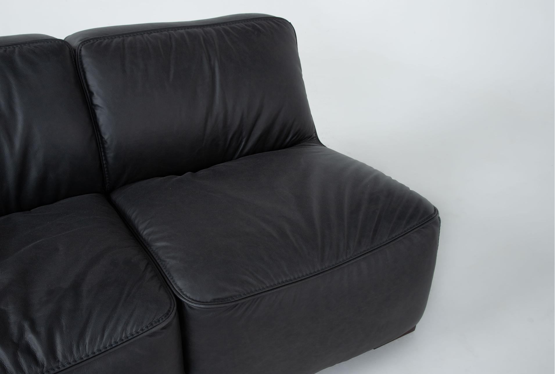 burton dark grey/black leather 91" armless sofa 11 burton dark grey/black leather 91" armless sofa