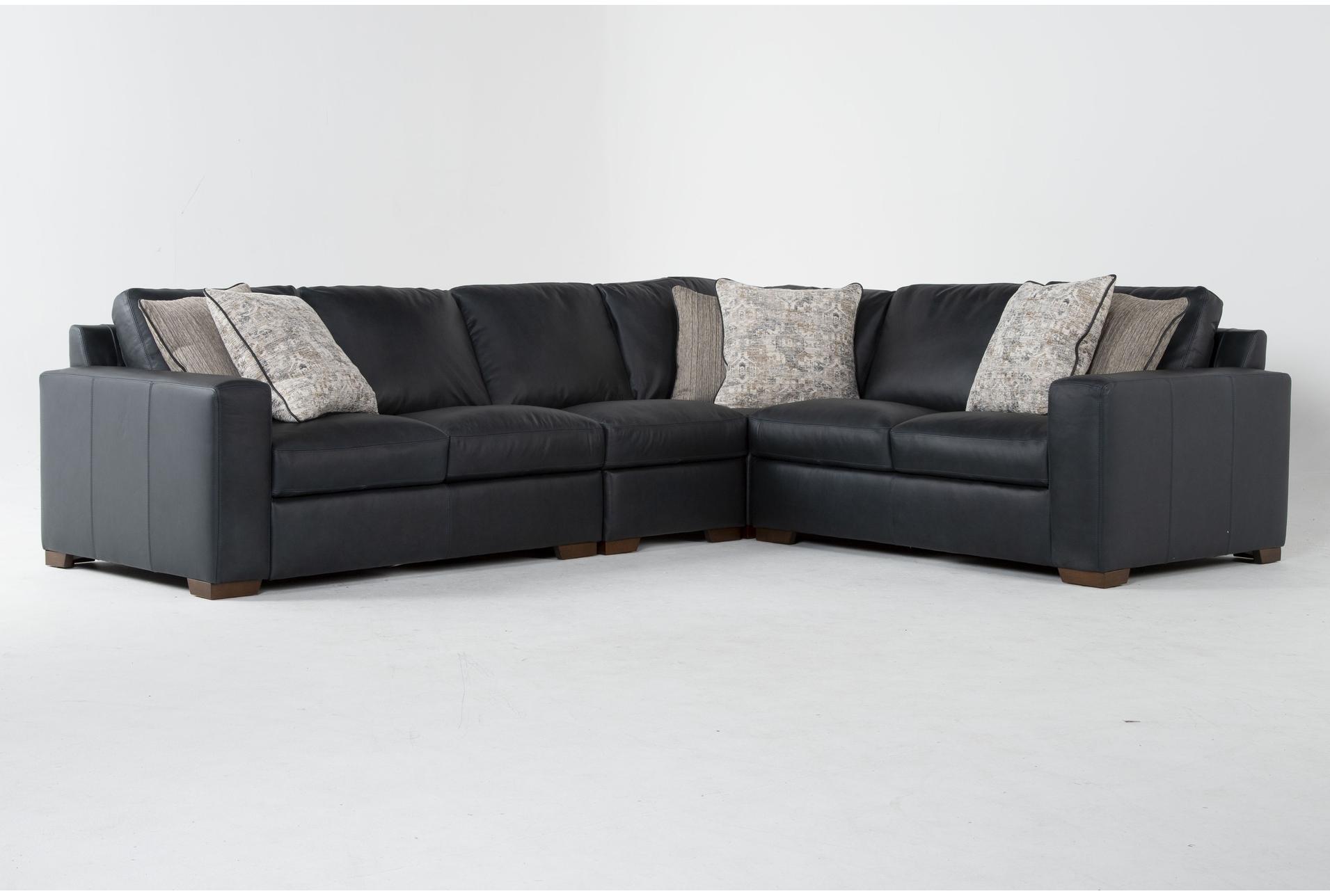 big sur blue leather 136" 4 piece l-shaped modular sectional 1 big sur blue leather 136" 4 piece l-shaped modular sectional
