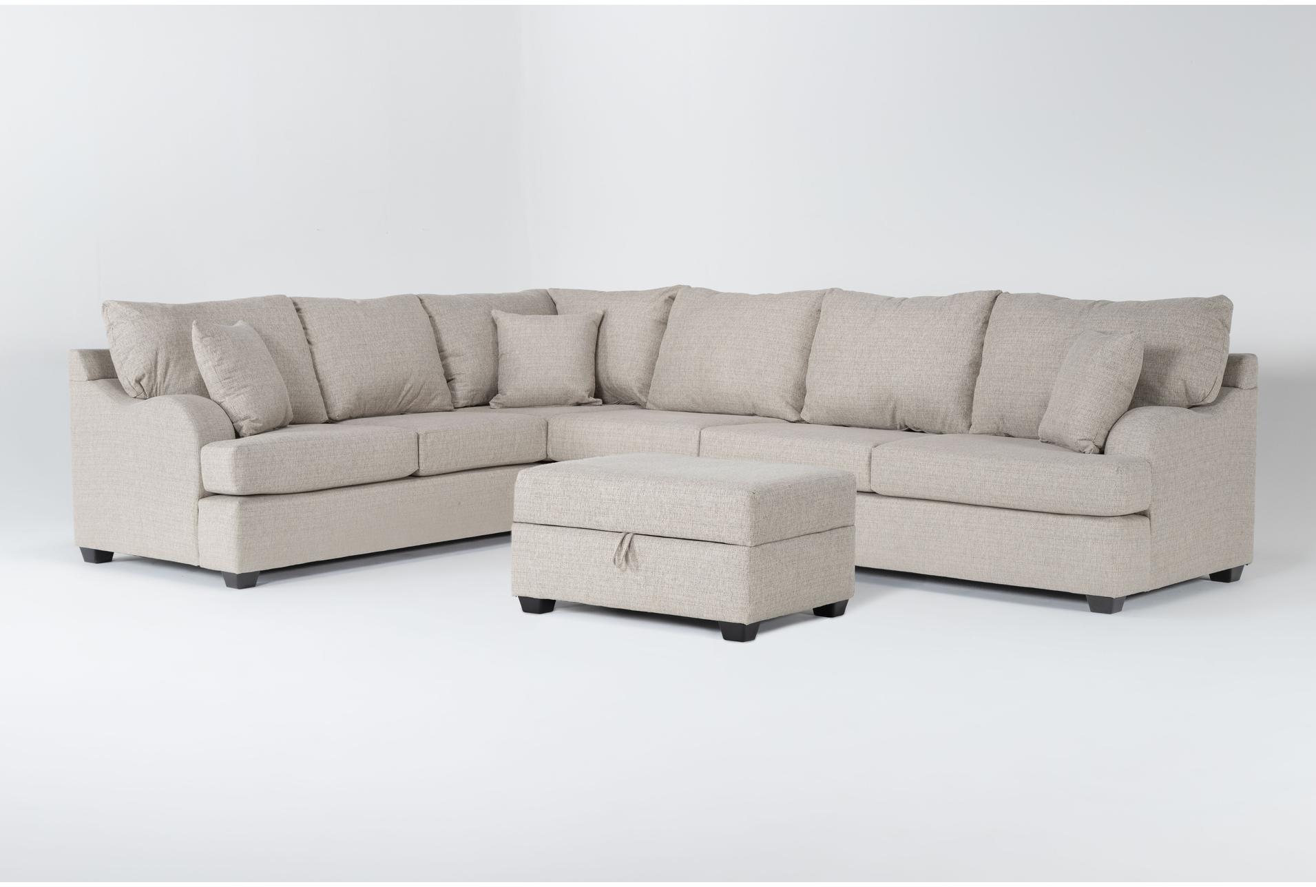 esteban beige fabric 138" 2 piece l-shaped sectional with right arm facing sofa & storage ottoman 1 esteban beige fabric 138" 2 piece l-shaped sectional with right arm facing sofa & storage ottoman