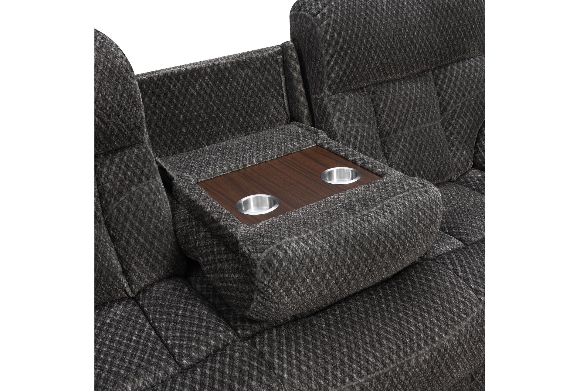 bravo charcoal polyester 87" power reclining sofa with power headrest | adjustable headrests | fabric 11 bravo charcoal polyester 87" power reclining sofa with power headrest | adjustable headrests | fabric