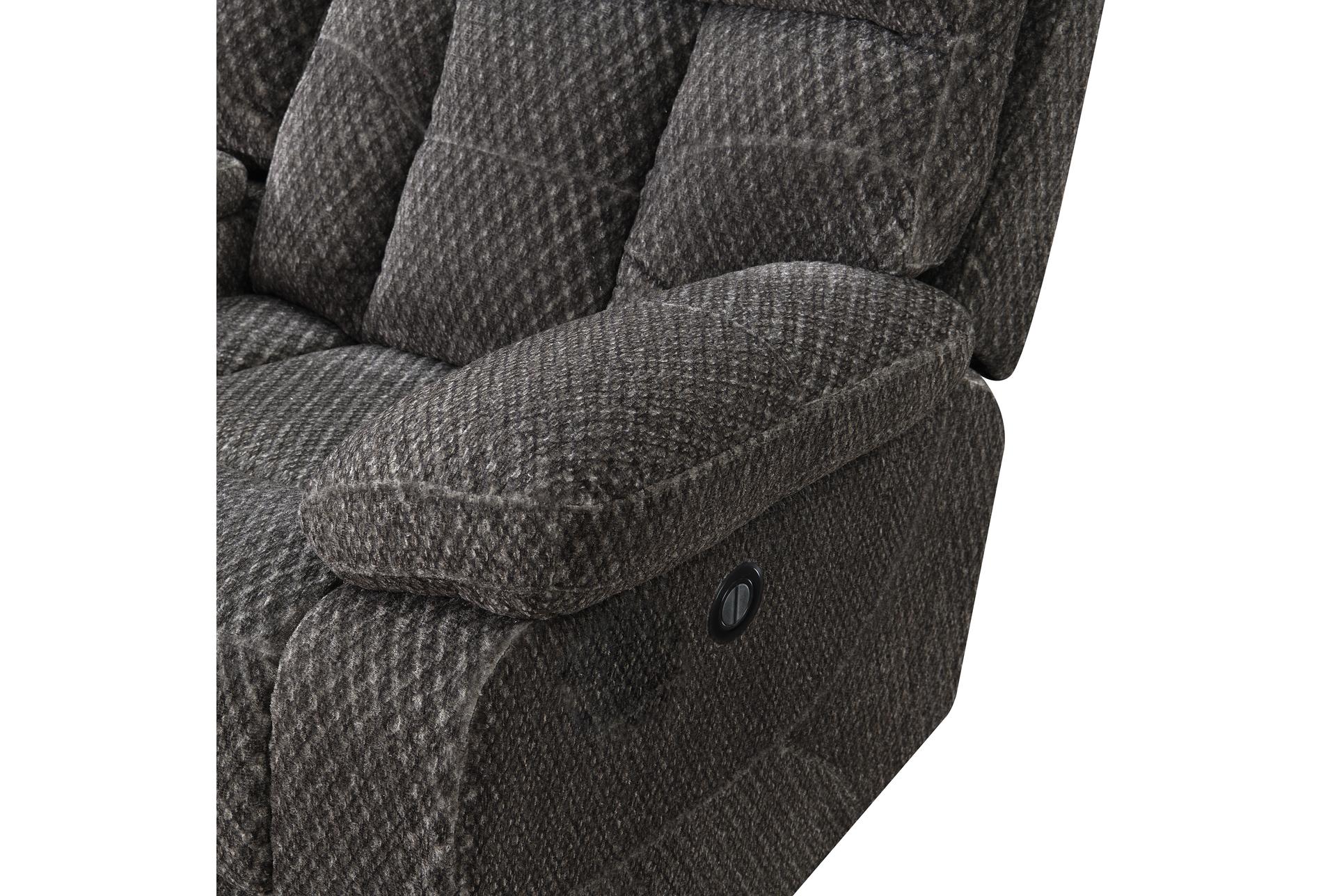bravo charcoal polyester 87" power reclining sofa with power headrest | adjustable headrests | fabric 12 bravo charcoal polyester 87" power reclining sofa with power headrest | adjustable headrests | fabric