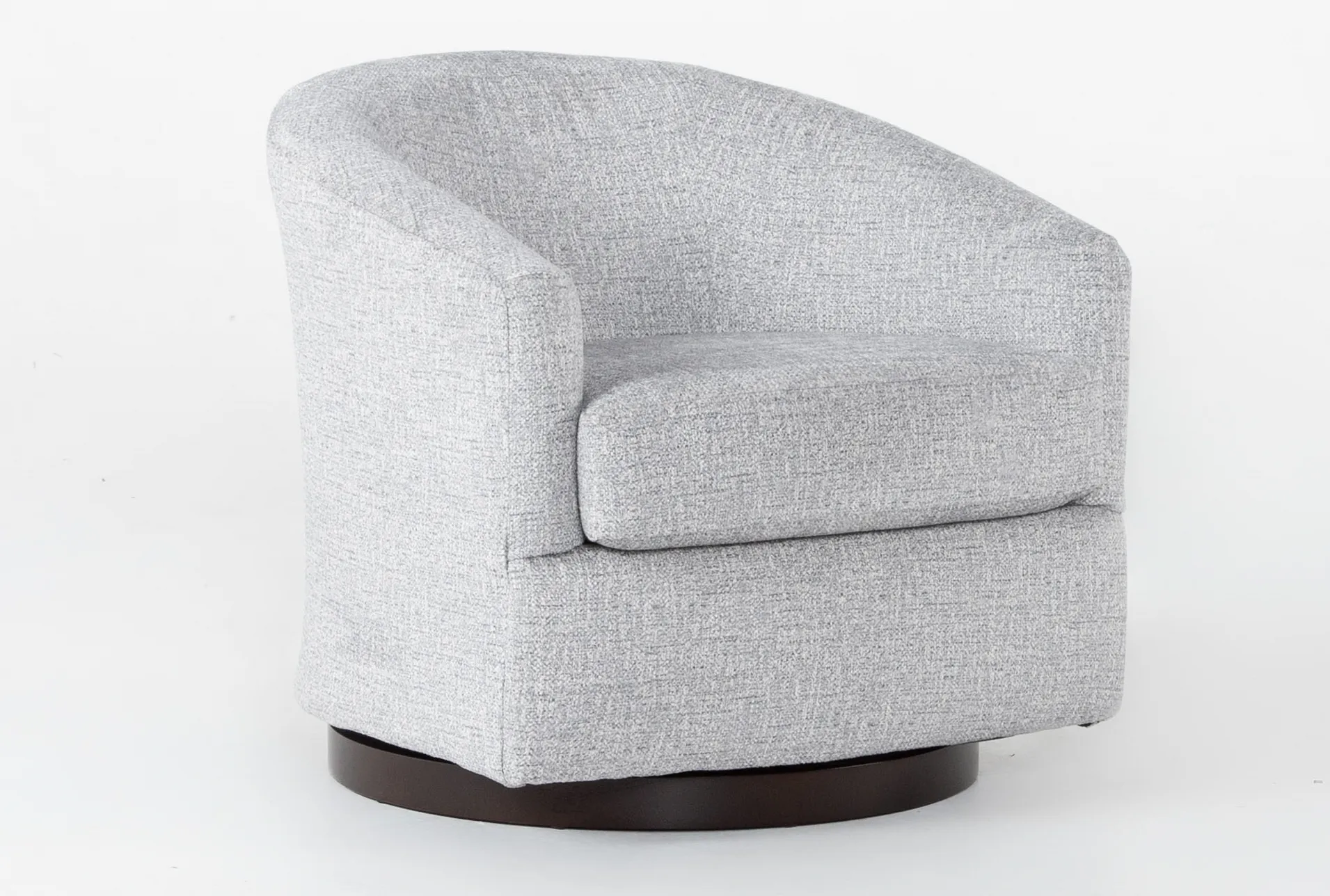 carlisle grey chenille fabric swivel barrel arm chair with espresso finish | made in the usa | with arms | curved 8 carlisle grey chenille fabric swivel barrel arm chair with espresso finish | made in the usa | with arms | curved