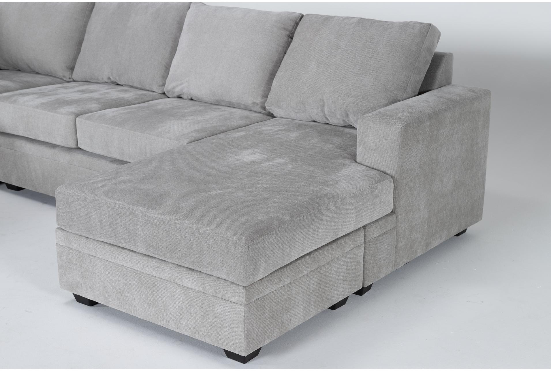 bonaterra dove grey fabric 127" 2 piece u-shaped sectional with right arm facing sofa chaise & storage ottoman 7 bonaterra dove grey fabric 127" 2 piece u-shaped sectional with right arm facing sofa chaise & storage ottoman