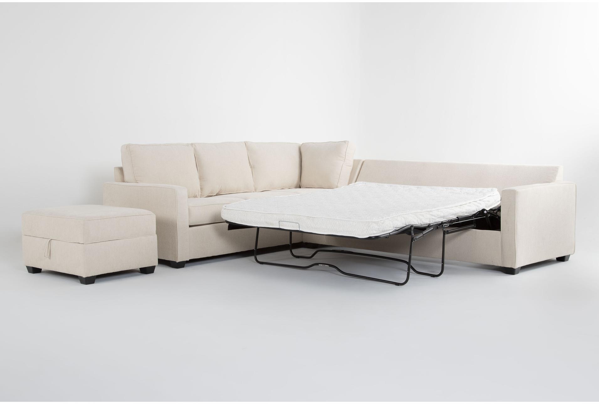 mathers cream beige white fabric 125" 2 piece l-shaped sectional with right arm facing queen memory foam sleeper sofa bed chaise & ottoman 9 mathers cream beige white fabric 125" 2 piece l-shaped sectional with right arm facing queen memory foam sleeper sofa bed chaise & ottoman