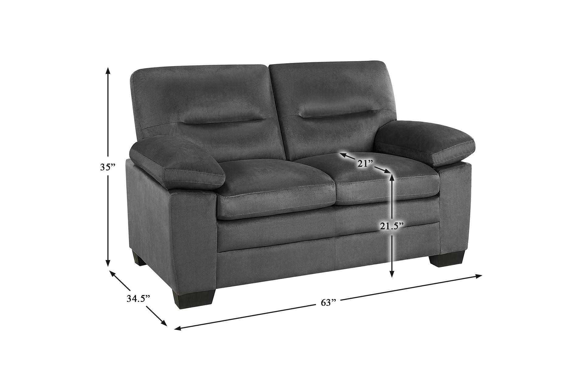 putnam dark grey fabric 63" loveseat 10 putnam dark grey fabric 63" loveseat