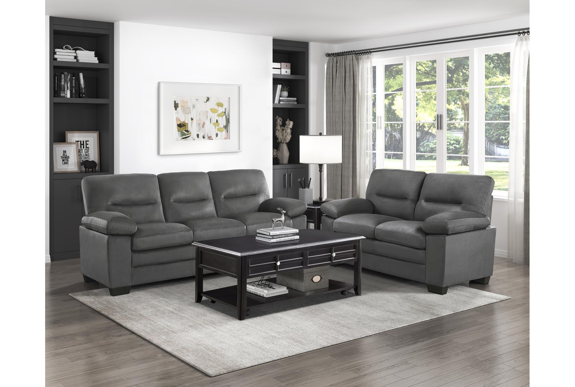 putnam dark grey fabric 63" loveseat 14 putnam dark grey fabric 63" loveseat