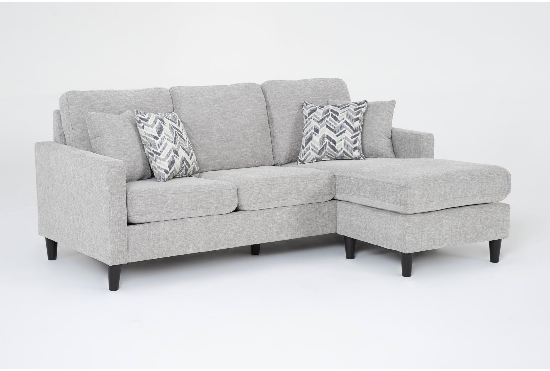 stark light grey fabric sofa with reversible chaise | track arms 1 stark light grey fabric sofa with reversible chaise | track arms