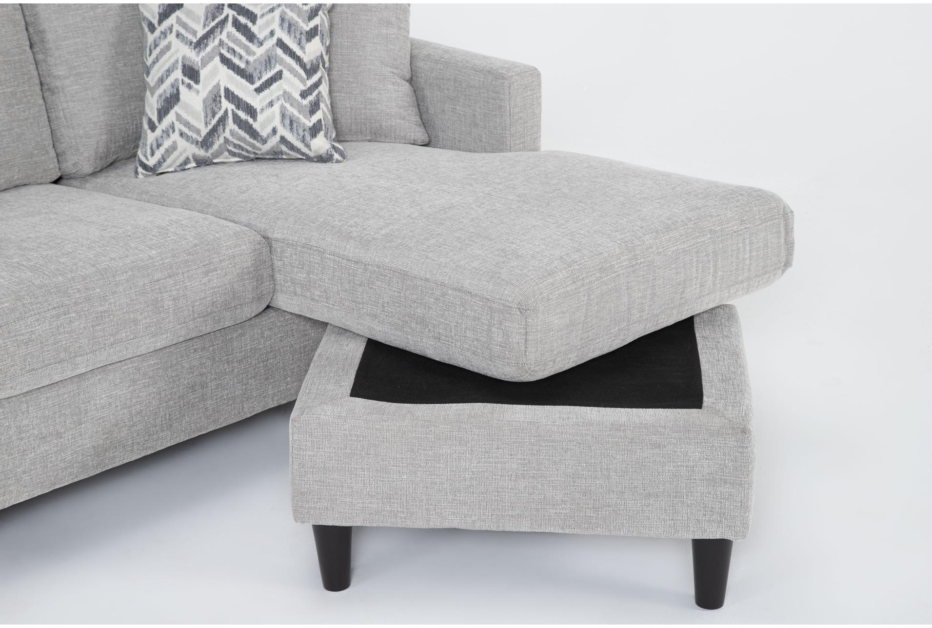 stark light grey fabric sofa with reversible chaise | track arms 12 stark light grey fabric sofa with reversible chaise | track arms