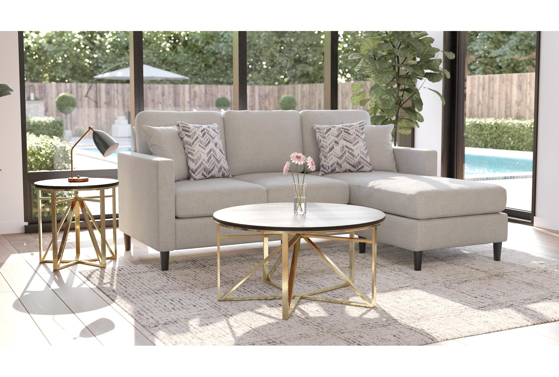 stark light grey fabric sofa with reversible chaise | track arms 14 stark light grey fabric sofa with reversible chaise | track arms