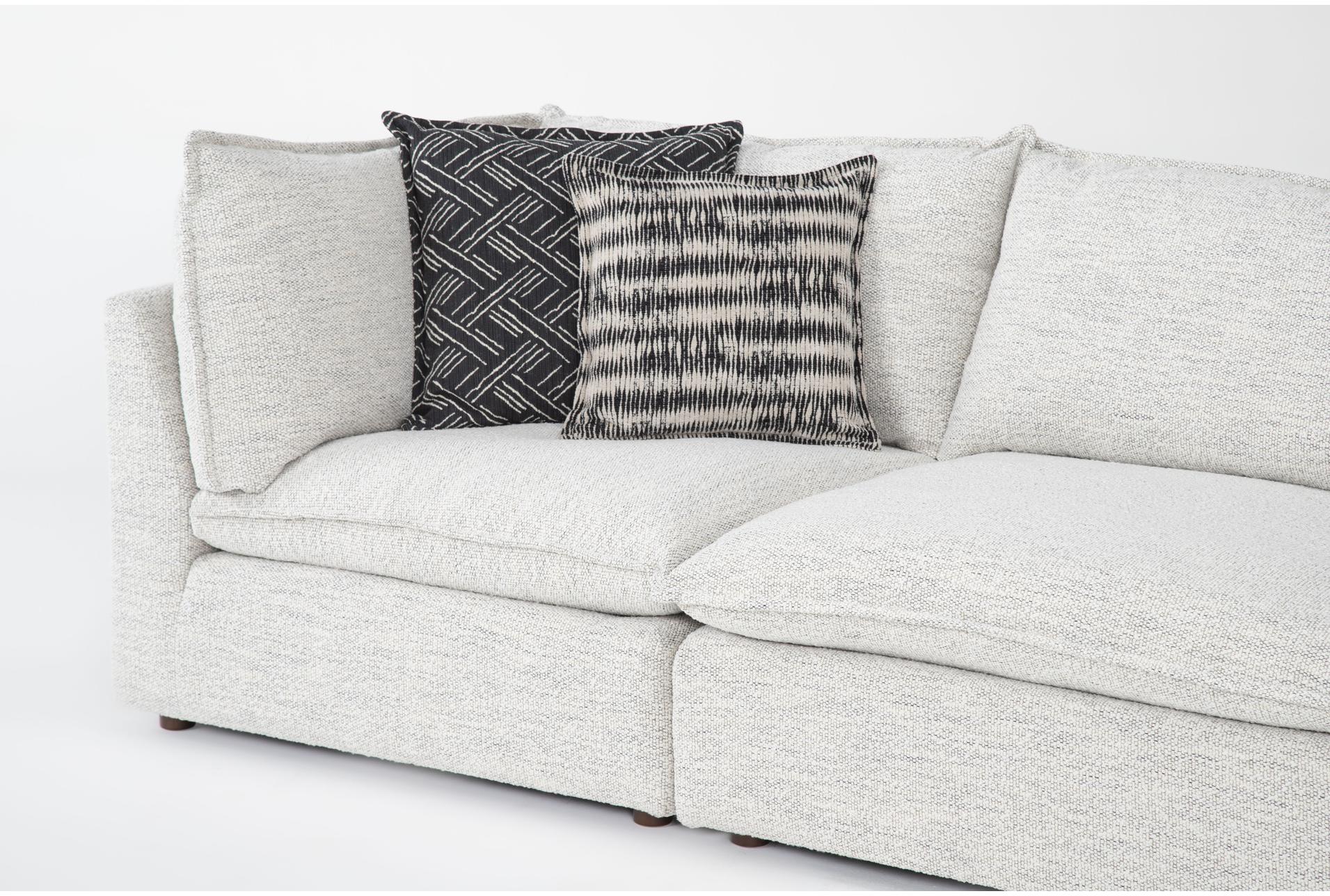 weekend white performance fabric 125" 6 piece modular u-shaped sectional with 2 corners 3 armless chairs & ottoman | reversible 15 weekend white performance fabric 125" 6 piece modular u-shaped sectional with 2 corners 3 armless chairs & ottoman | reversible