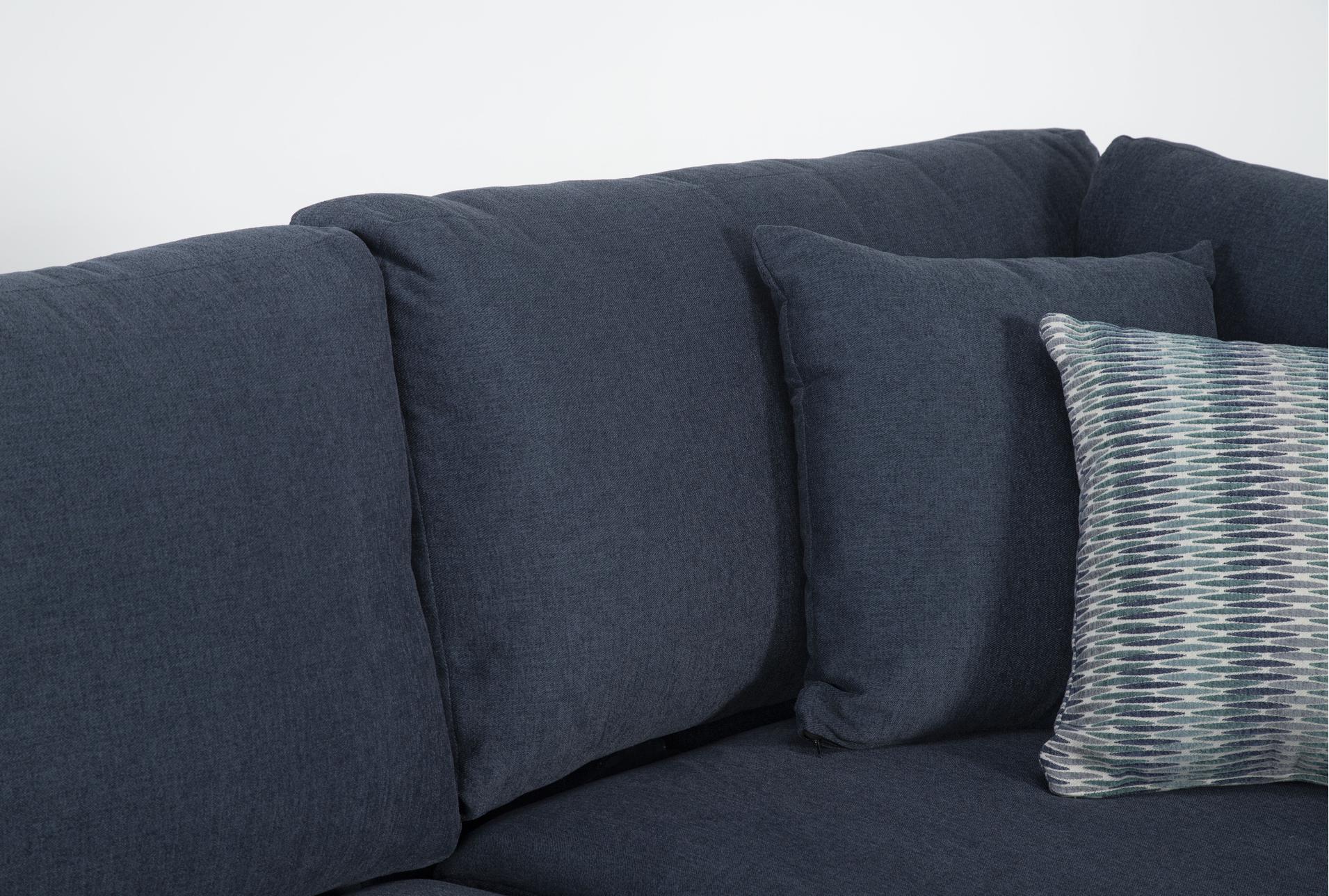 santo foam 145" blue fabric 3 piece sectional with left arm facing sofa 13 santo foam 145" blue fabric 3 piece sectional with left arm facing sofa