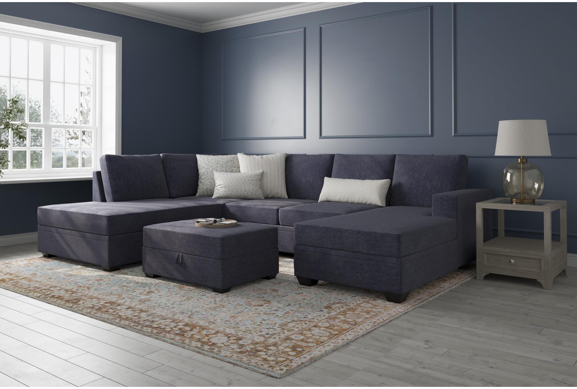 bonaterra midnight navy blue fabric 127" 2 piece u-shaped sectional with right arm facing sofa chaise & left arm facing corner chaise 8 bonaterra midnight navy blue fabric 127" 2 piece u-shaped sectional with right arm facing sofa chaise & left arm facing corner chaise