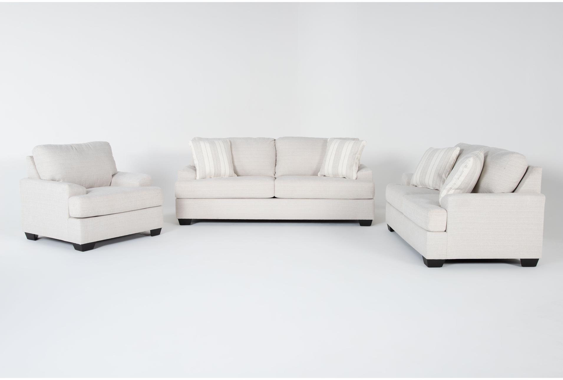 tallulah beige fabric birch 3 piece sofa loveseat & arm chair set 1 tallulah beige fabric birch 3 piece sofa loveseat & arm chair set